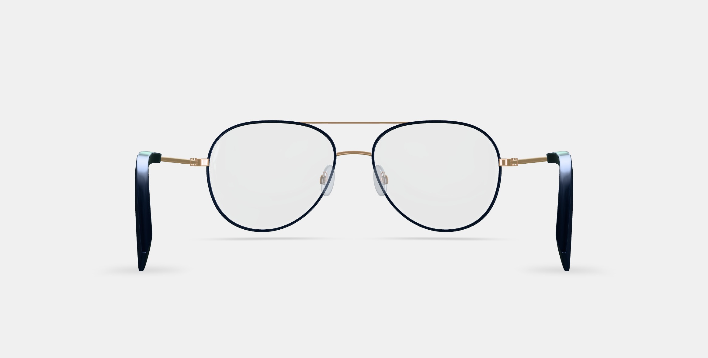 York Eyeglasses in Brushed Ink with Polished Gold 3D model_15