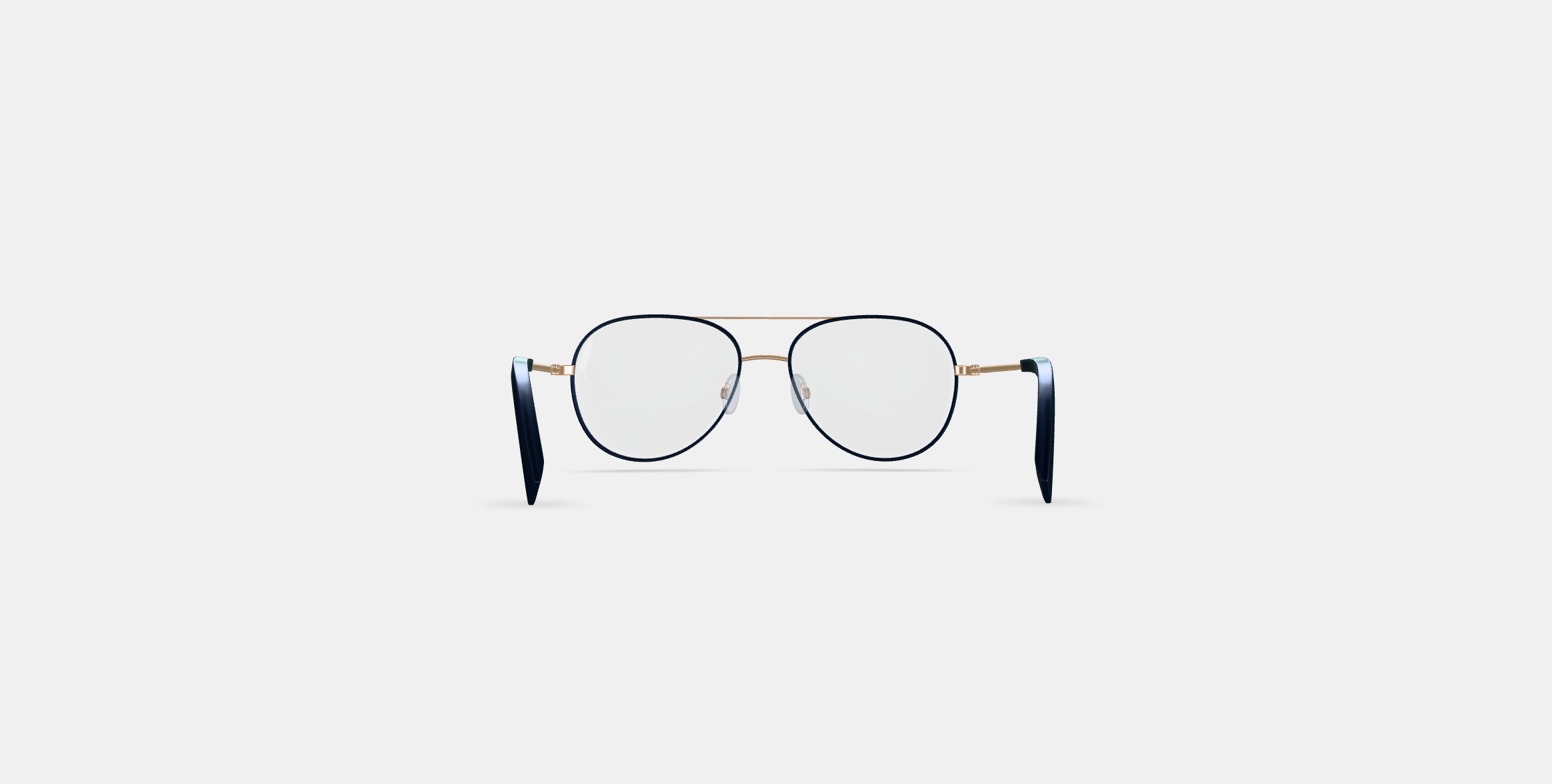 York Eyeglasses in Brushed Ink with Polished Gold 3D model_14