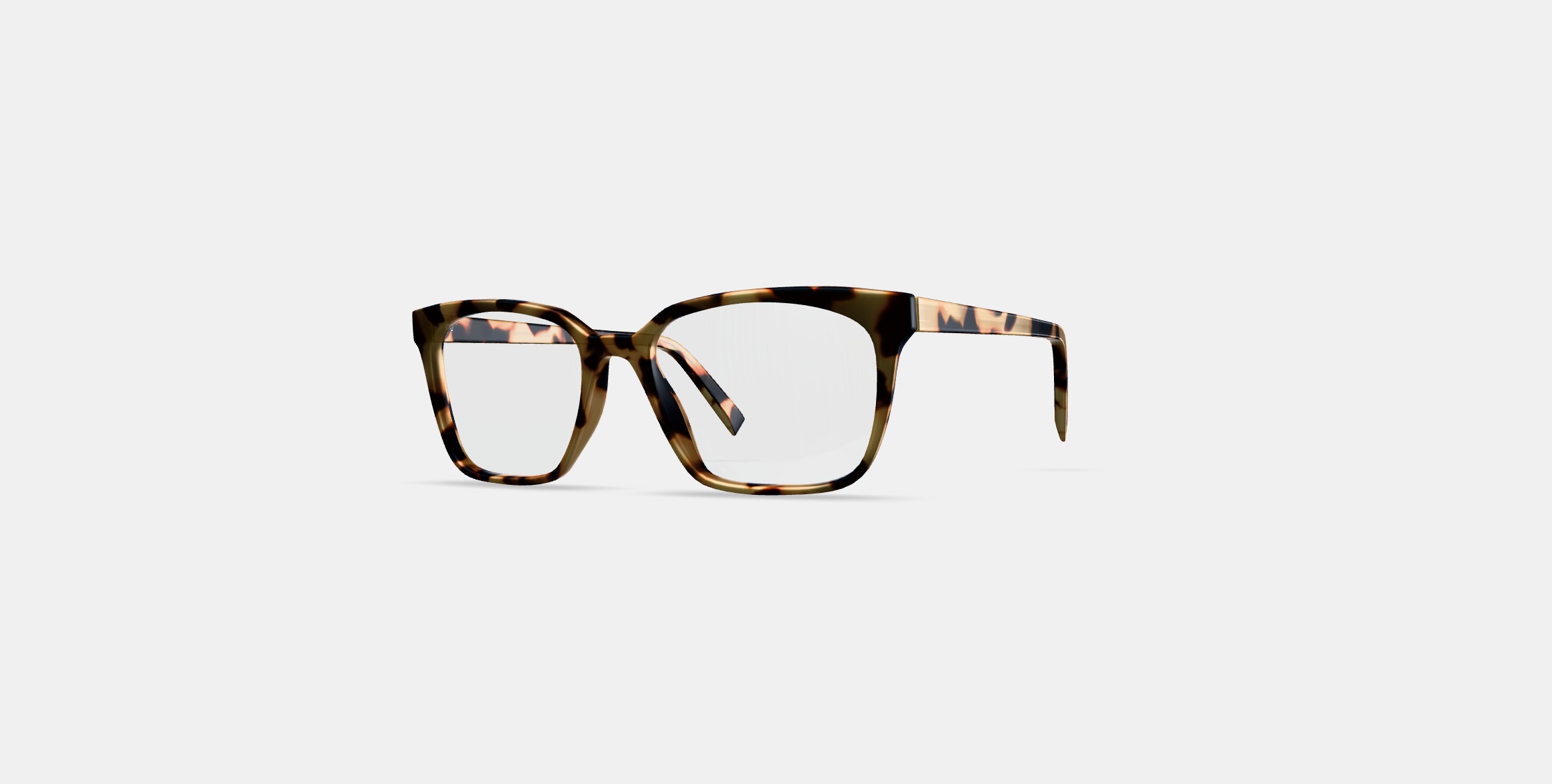 Hughes Low Bridge Fit Eyeglasses in Marzipan Tortoise 3D model_12