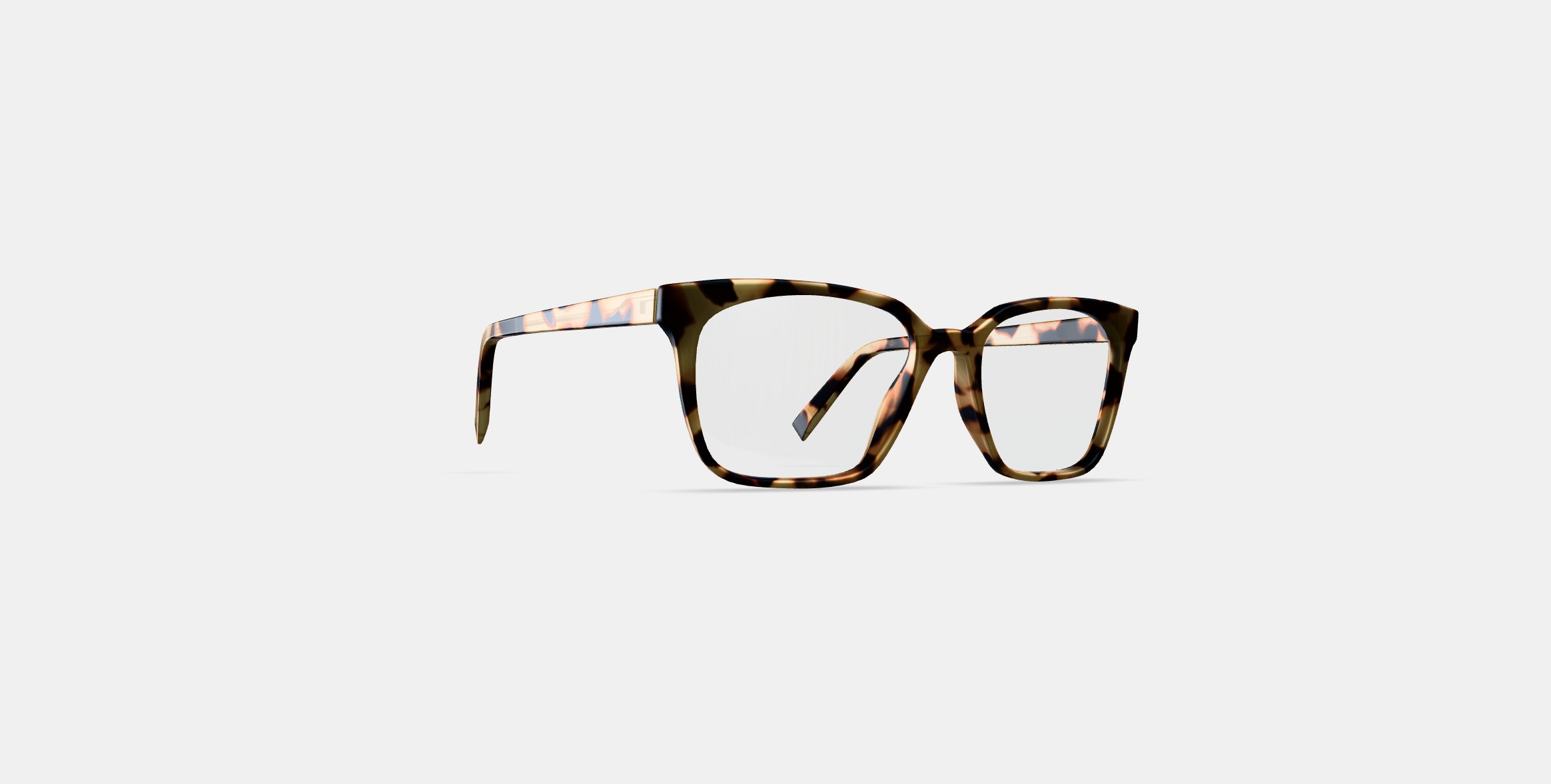 Hughes Low Bridge Fit Eyeglasses in Marzipan Tortoise 3D model_5