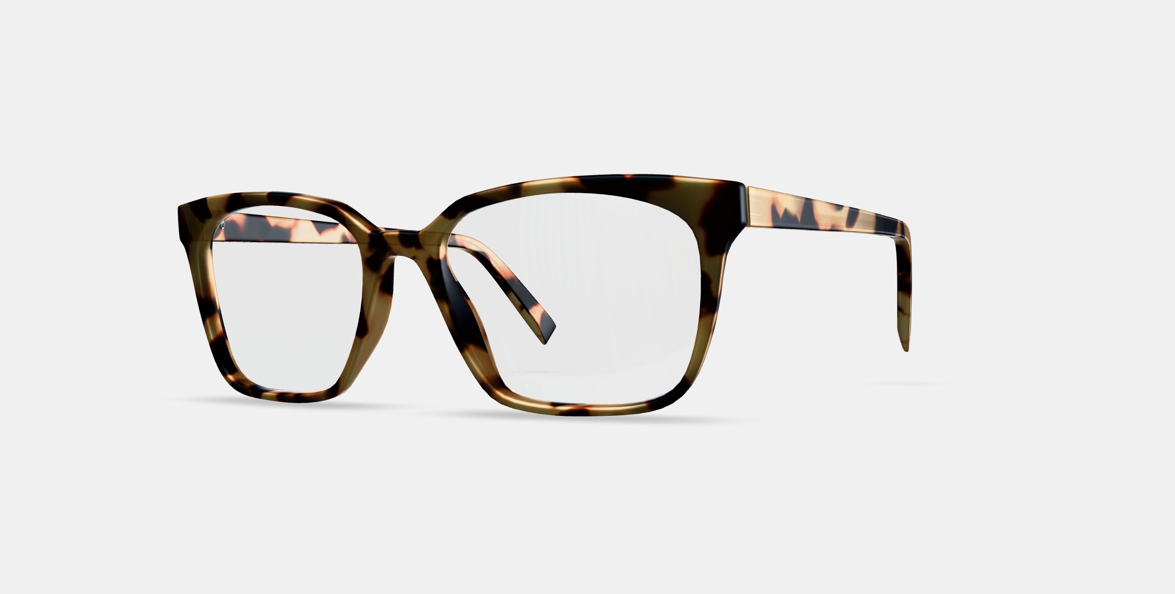Hughes Low Bridge Fit Eyeglasses in Marzipan Tortoise 3D model_13