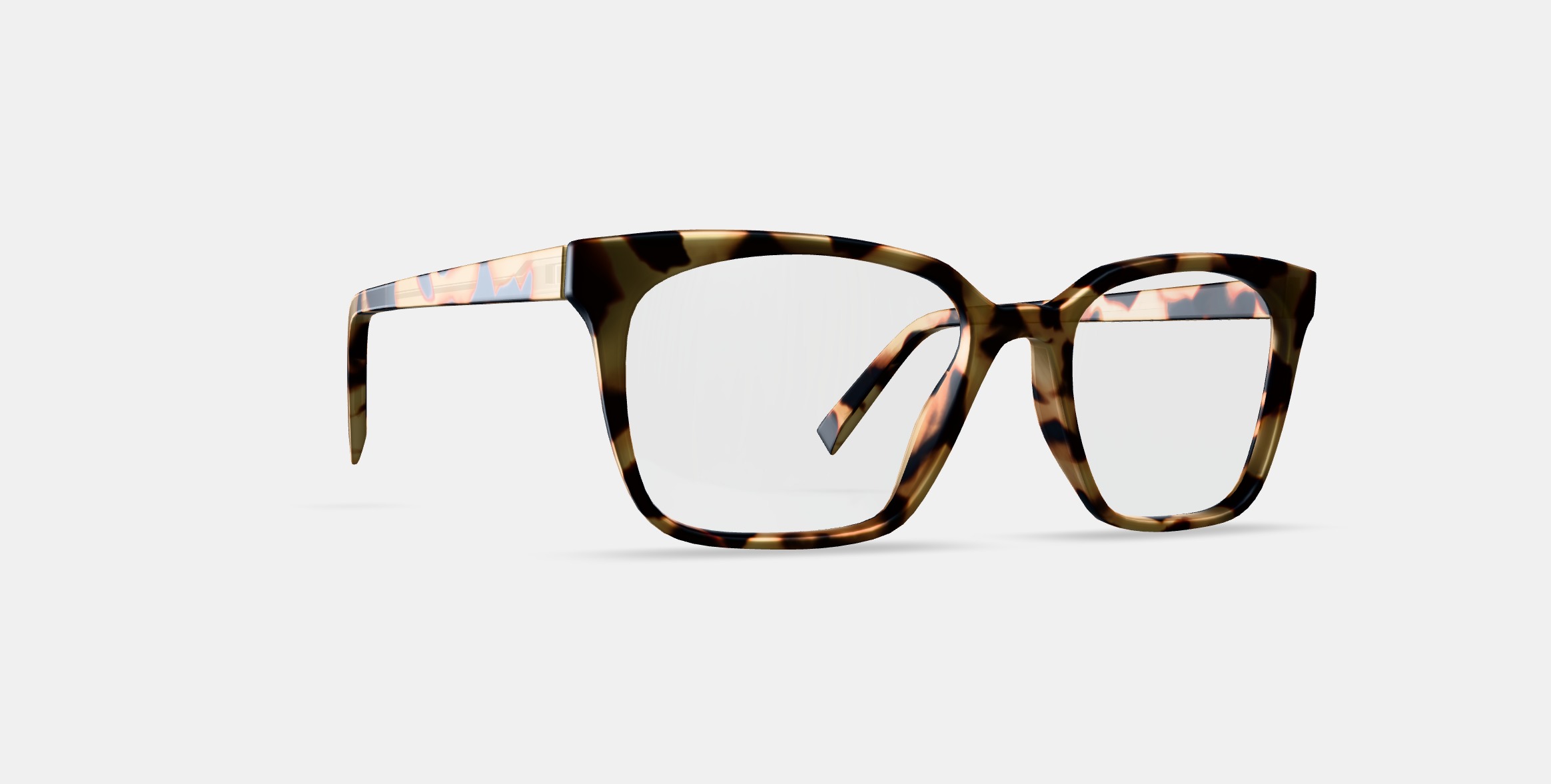 Hughes Low Bridge Fit Eyeglasses in Marzipan Tortoise 3D model_8
