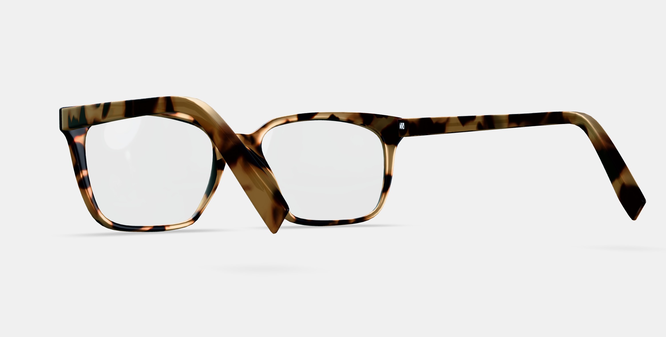 Hughes Low Bridge Fit Eyeglasses in Marzipan Tortoise 3D model_9