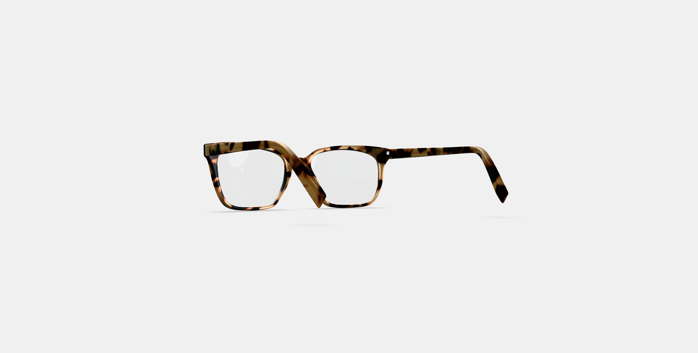Hughes Low Bridge Fit Eyeglasses in Marzipan Tortoise 3D model_16
