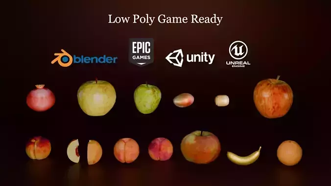 Low Poly Game Ready Fruits Collection 