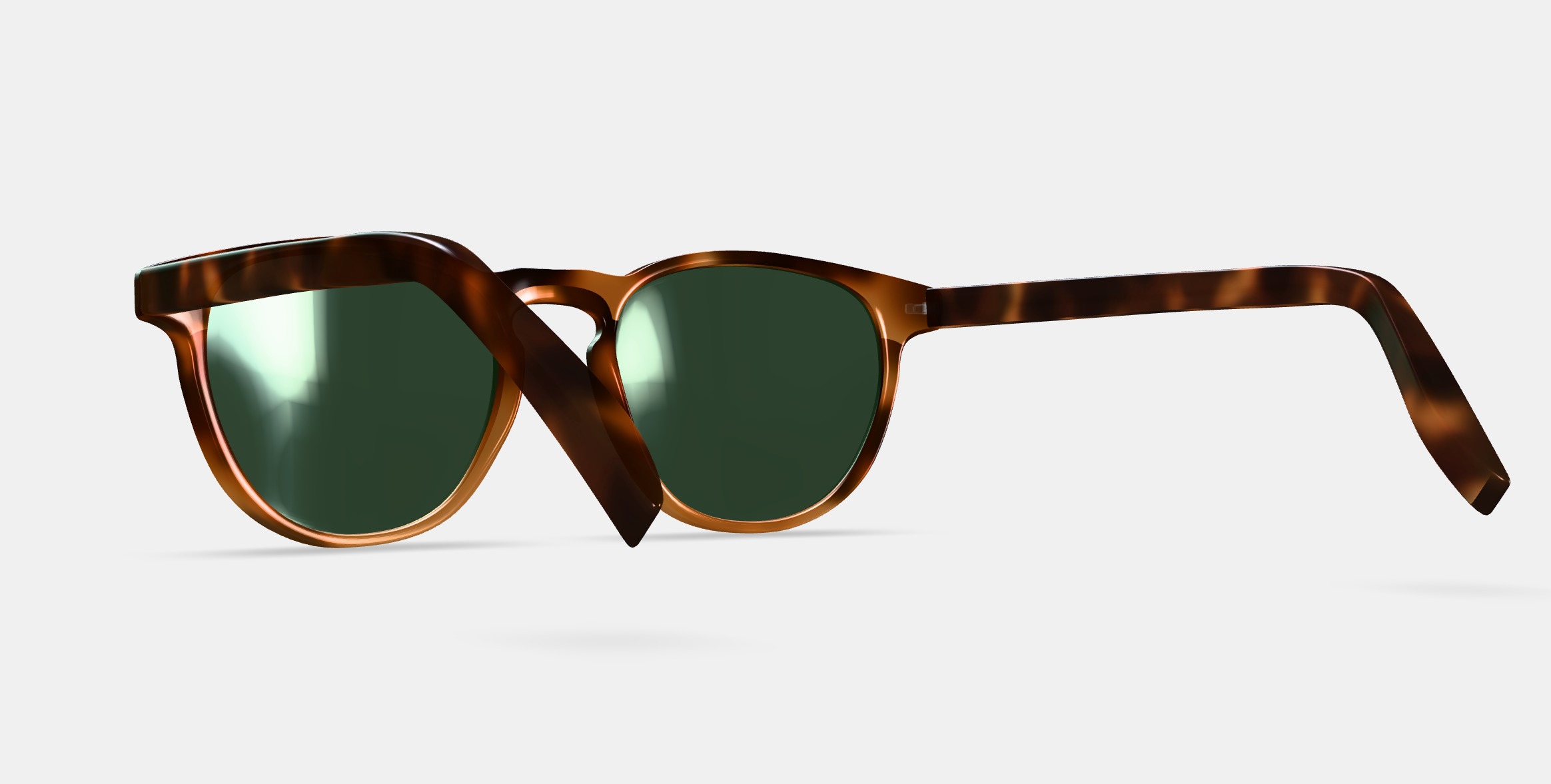 Waller Sunglasses in Barley Tortoise Fade 3D model_3