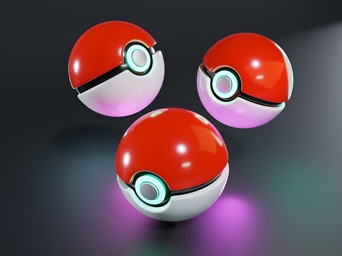 Pokeballs Low-poly 3D model