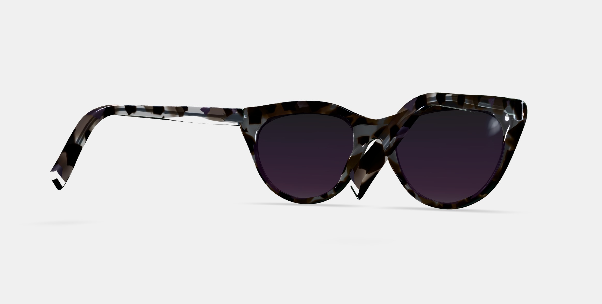 Leta Sunglasses in Black Currant Tortoise 3D model_6