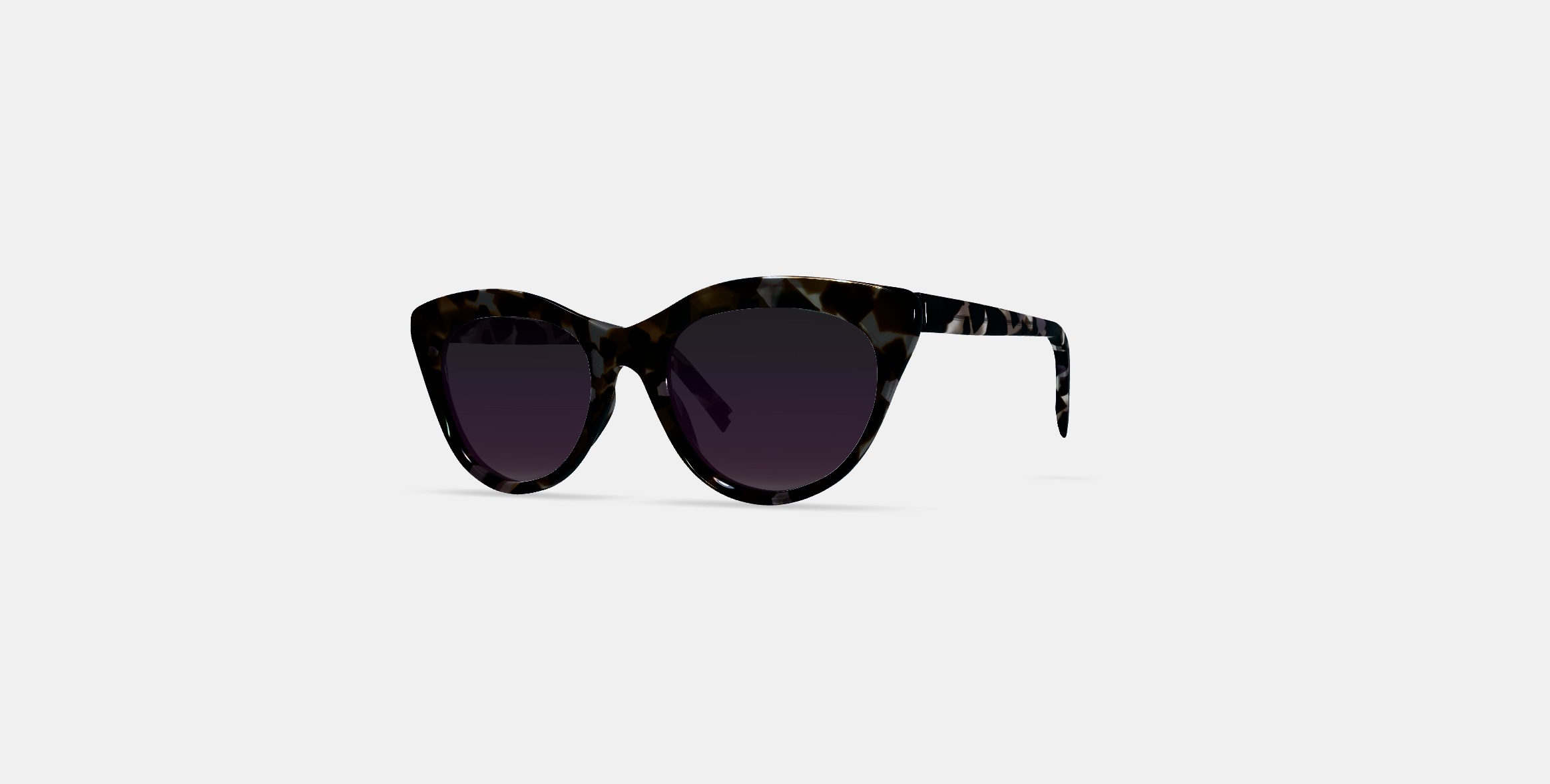 Leta Sunglasses in Black Currant Tortoise 3D model_12