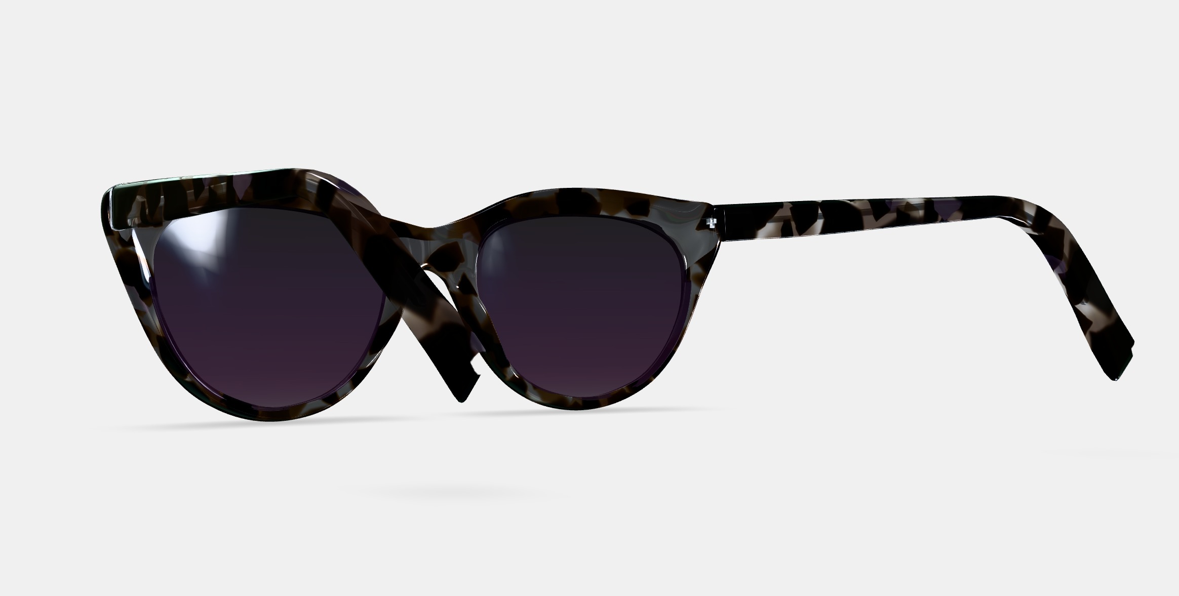 Leta Sunglasses in Black Currant Tortoise 3D model_4
