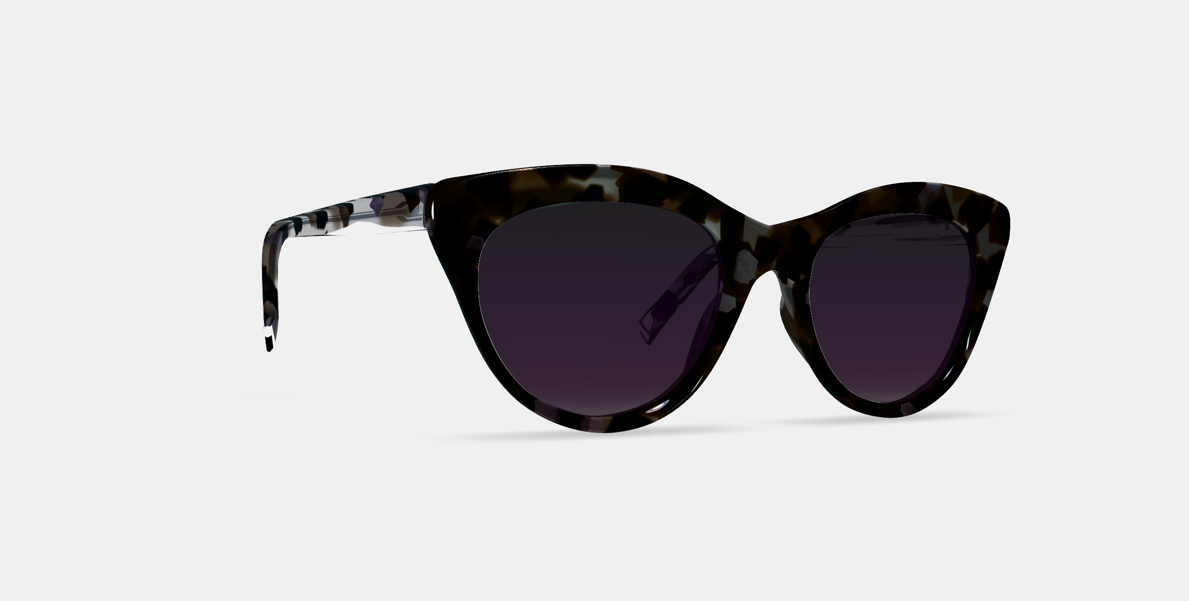 Leta Sunglasses in Black Currant Tortoise 3D model_9