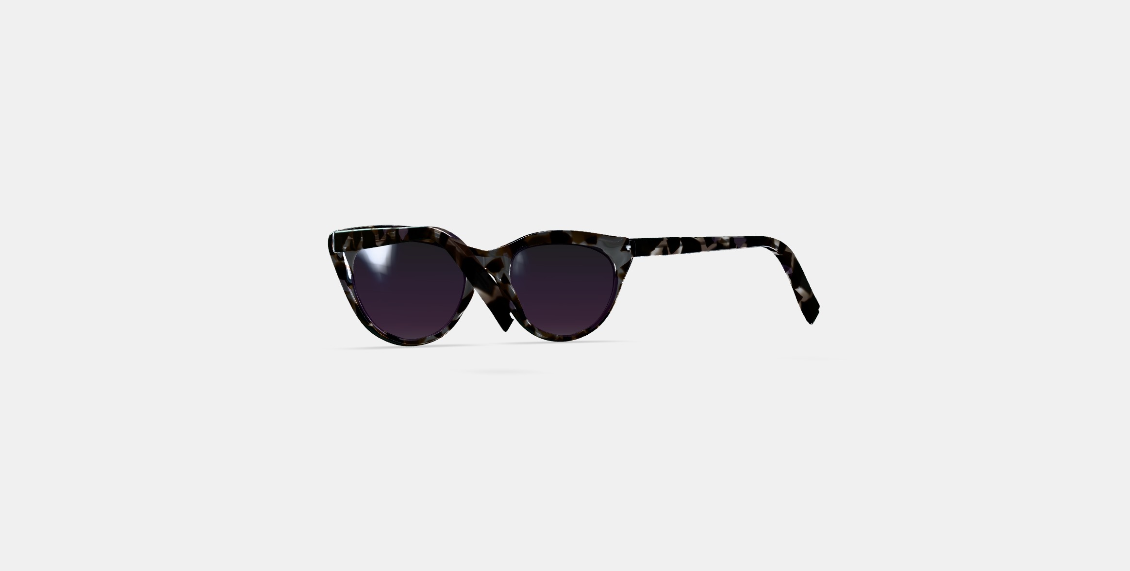 Leta Sunglasses in Black Currant Tortoise 3D model_16