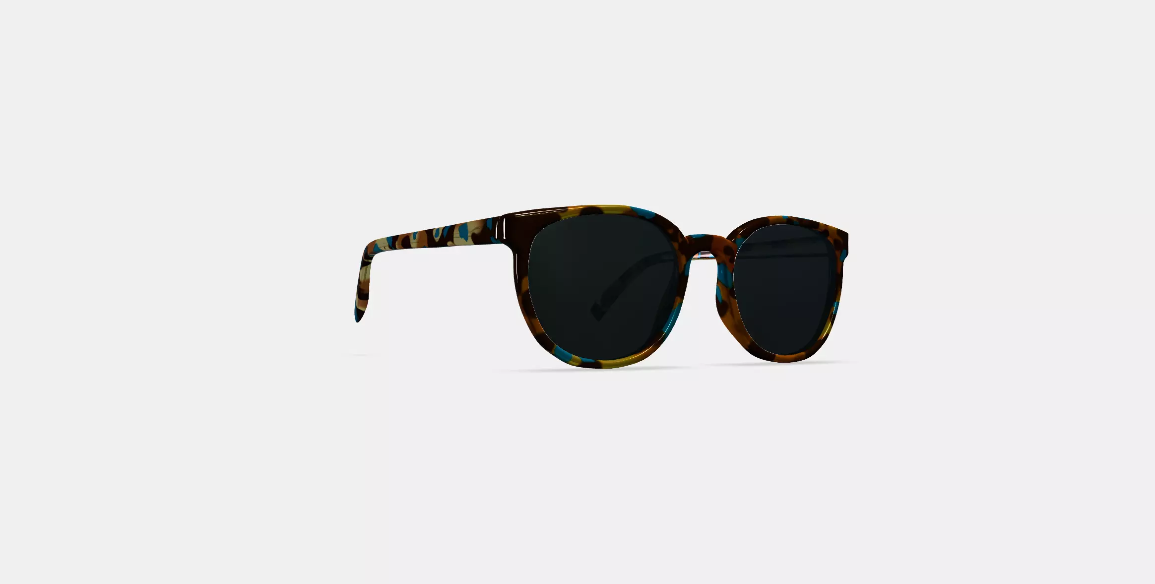 Gillian Sunglasses in Teal Tortoise 3D model_0