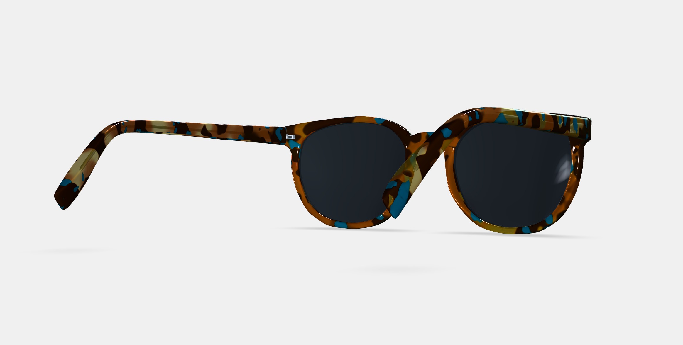Gillian Sunglasses in Teal Tortoise 3D model_6