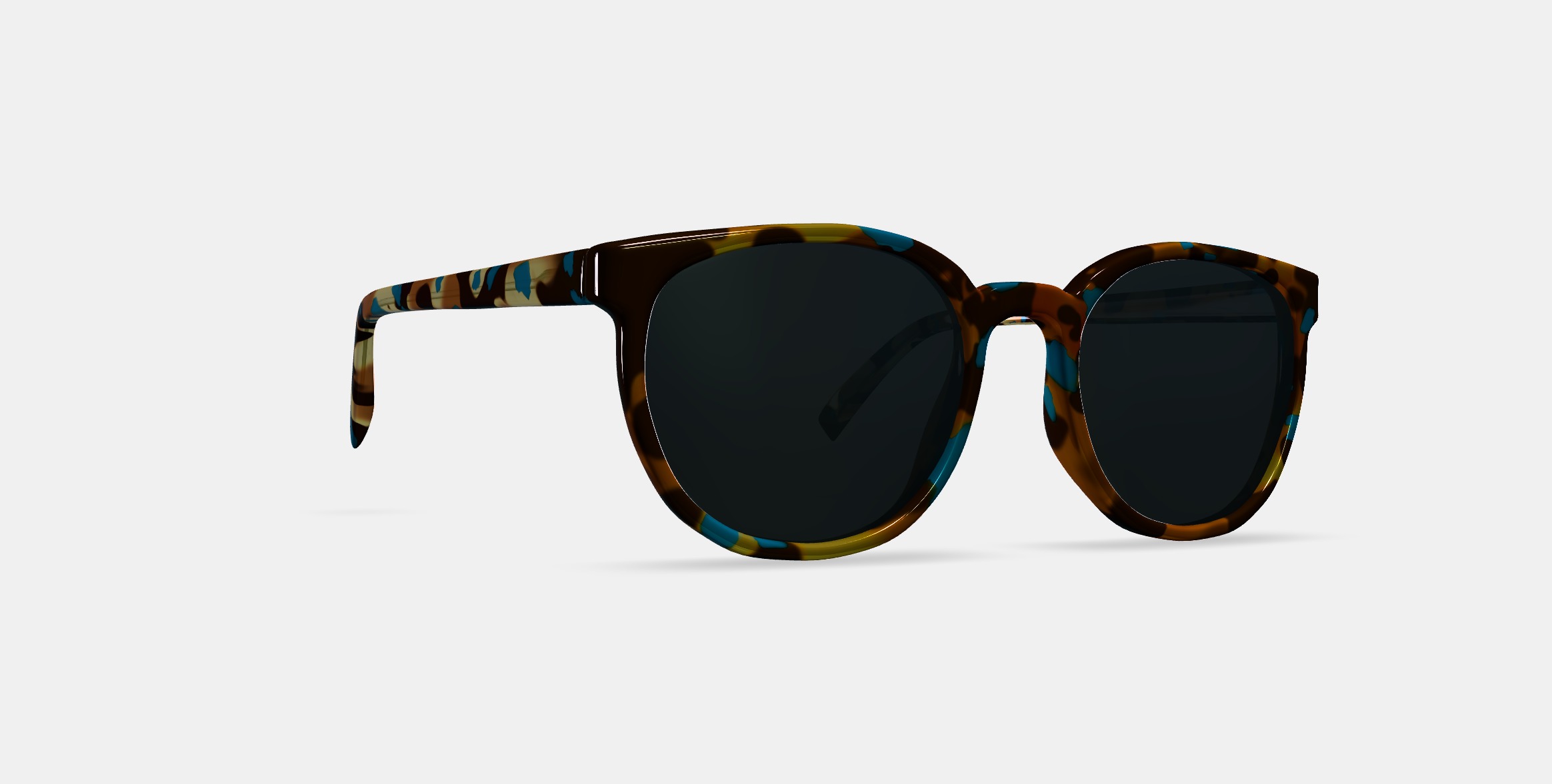 Gillian Sunglasses in Teal Tortoise 3D model_9