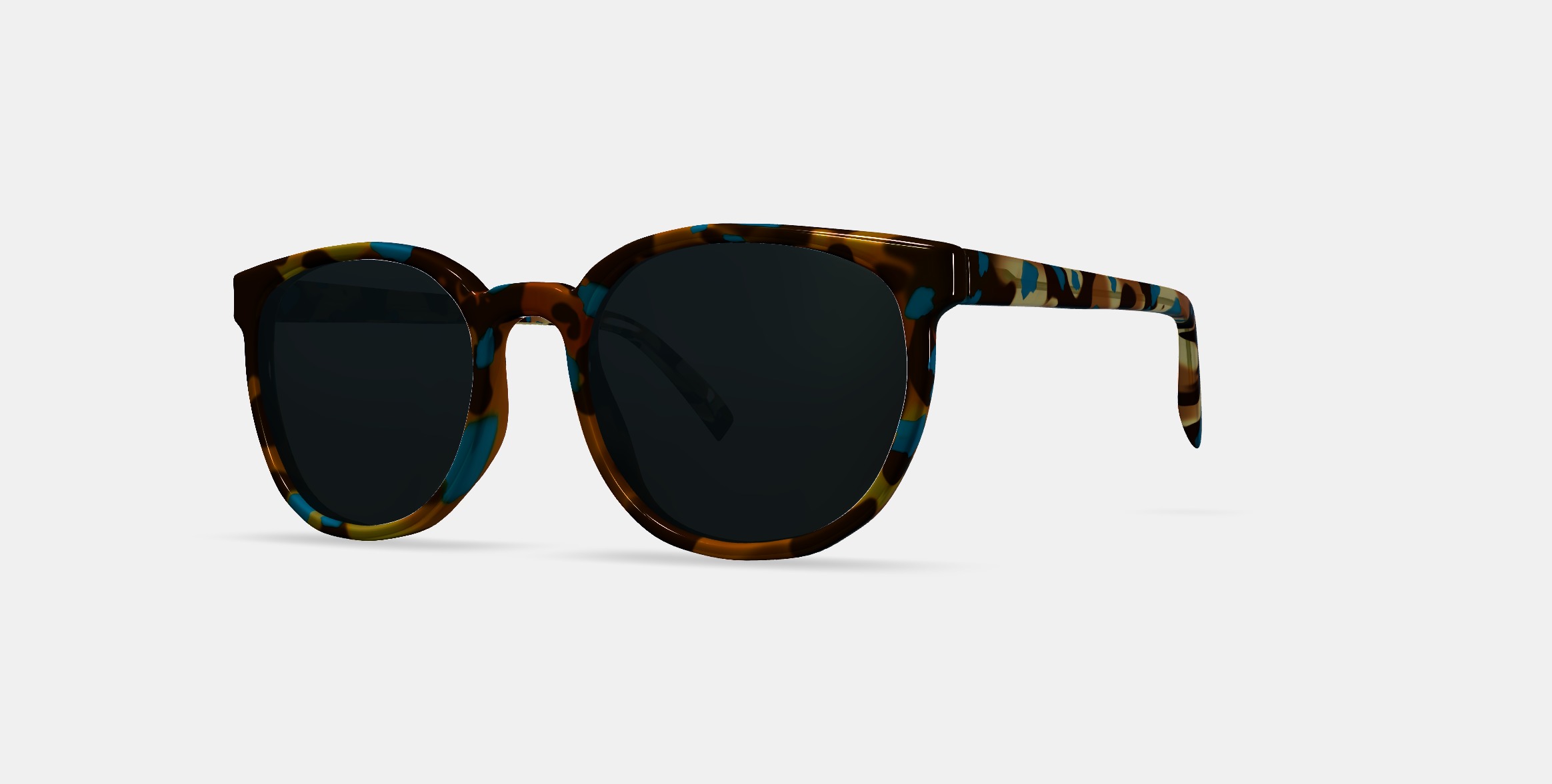 Gillian Sunglasses in Teal Tortoise 3D model_13