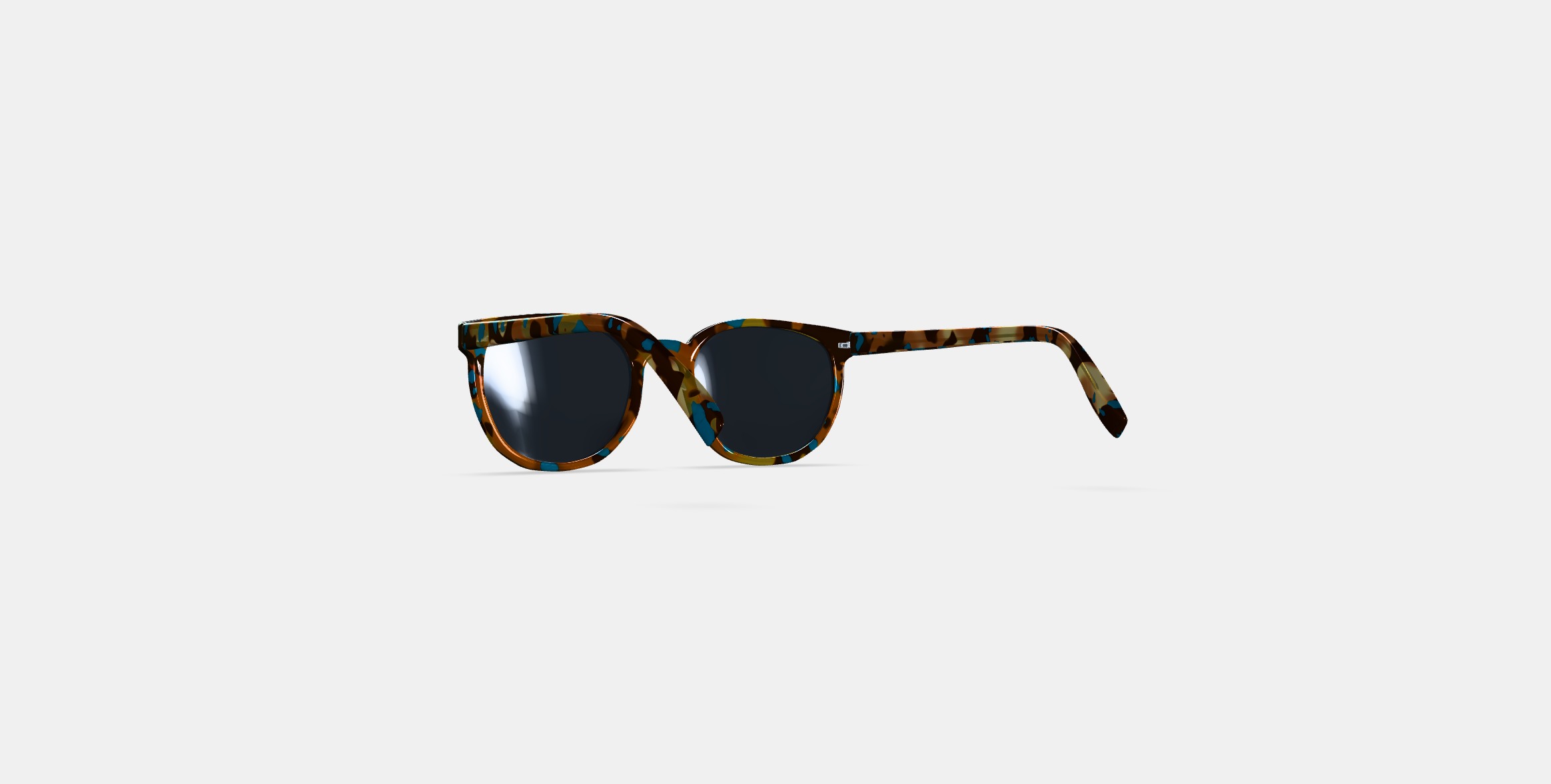 Gillian Sunglasses in Teal Tortoise 3D model_16