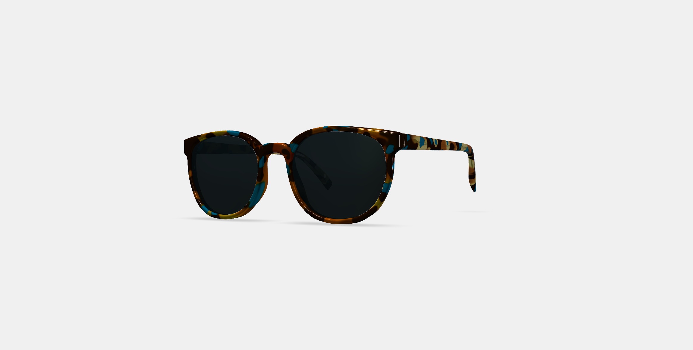 Gillian Sunglasses in Teal Tortoise 3D model_12