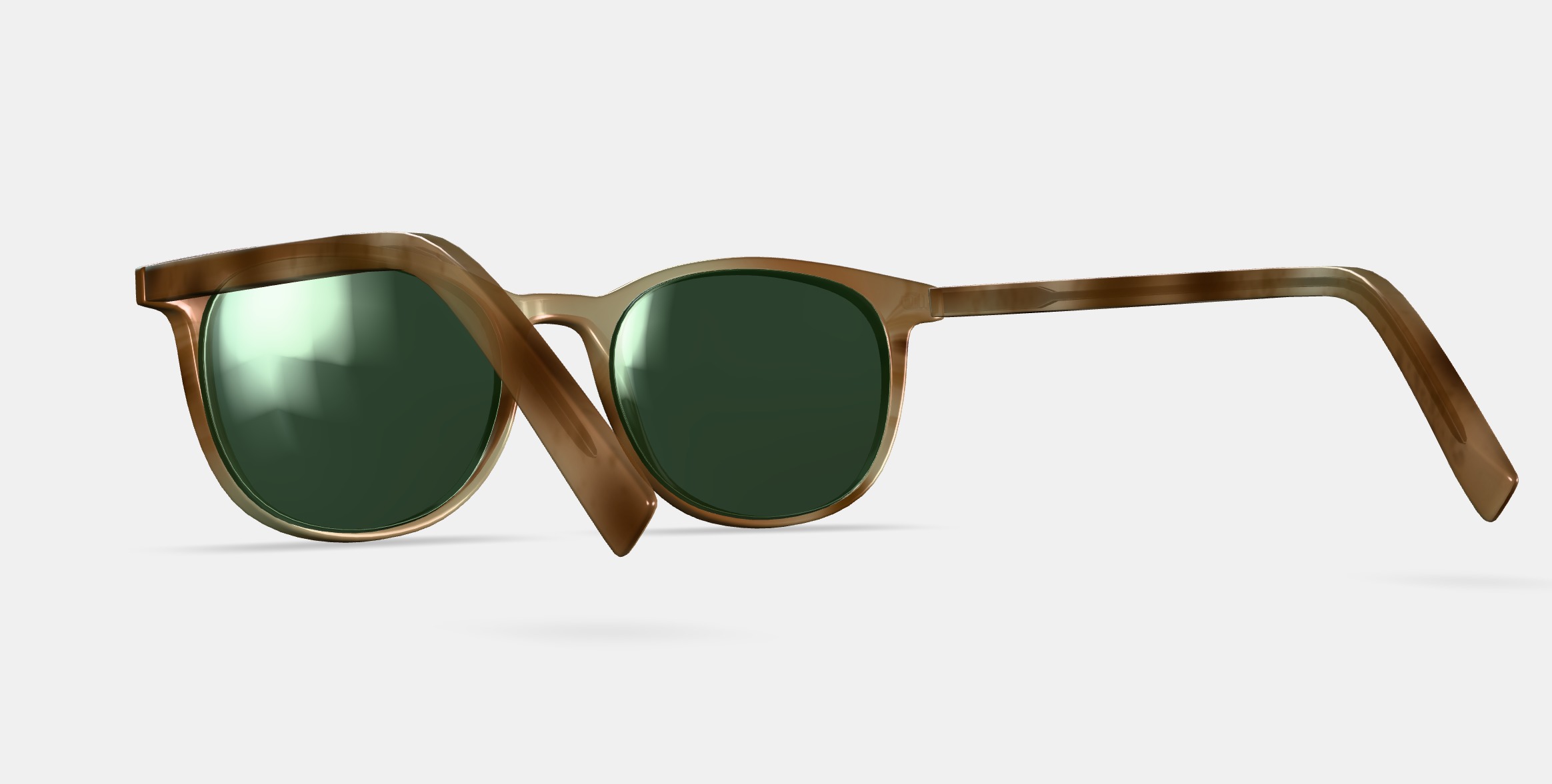 Durand Sunglasses in Oak Resin Matte 3D model_3