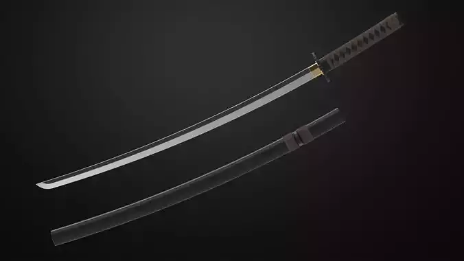 Weapons Encyclopedia 002 Uchigatana 3D print model