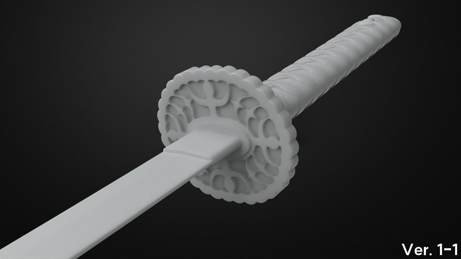 Weapons Encyclopedia 002 Uchigatana 3D print model_5