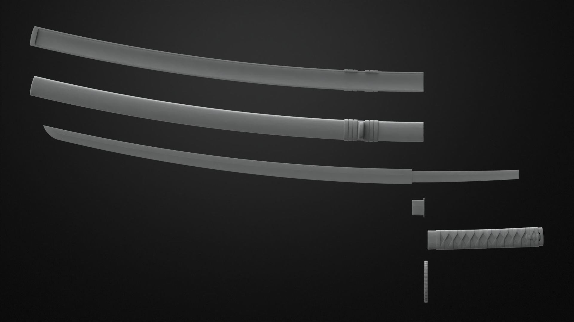 Weapons Encyclopedia 002 Uchigatana 3D print model_11