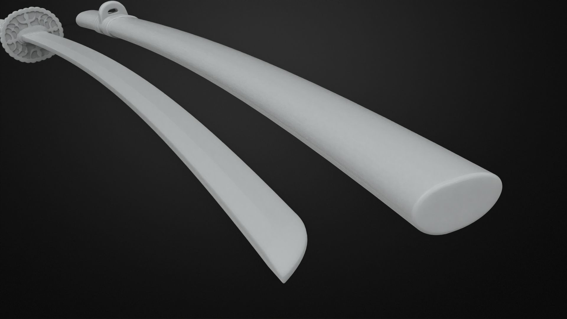 Weapons Encyclopedia 002 Uchigatana 3D print model_10