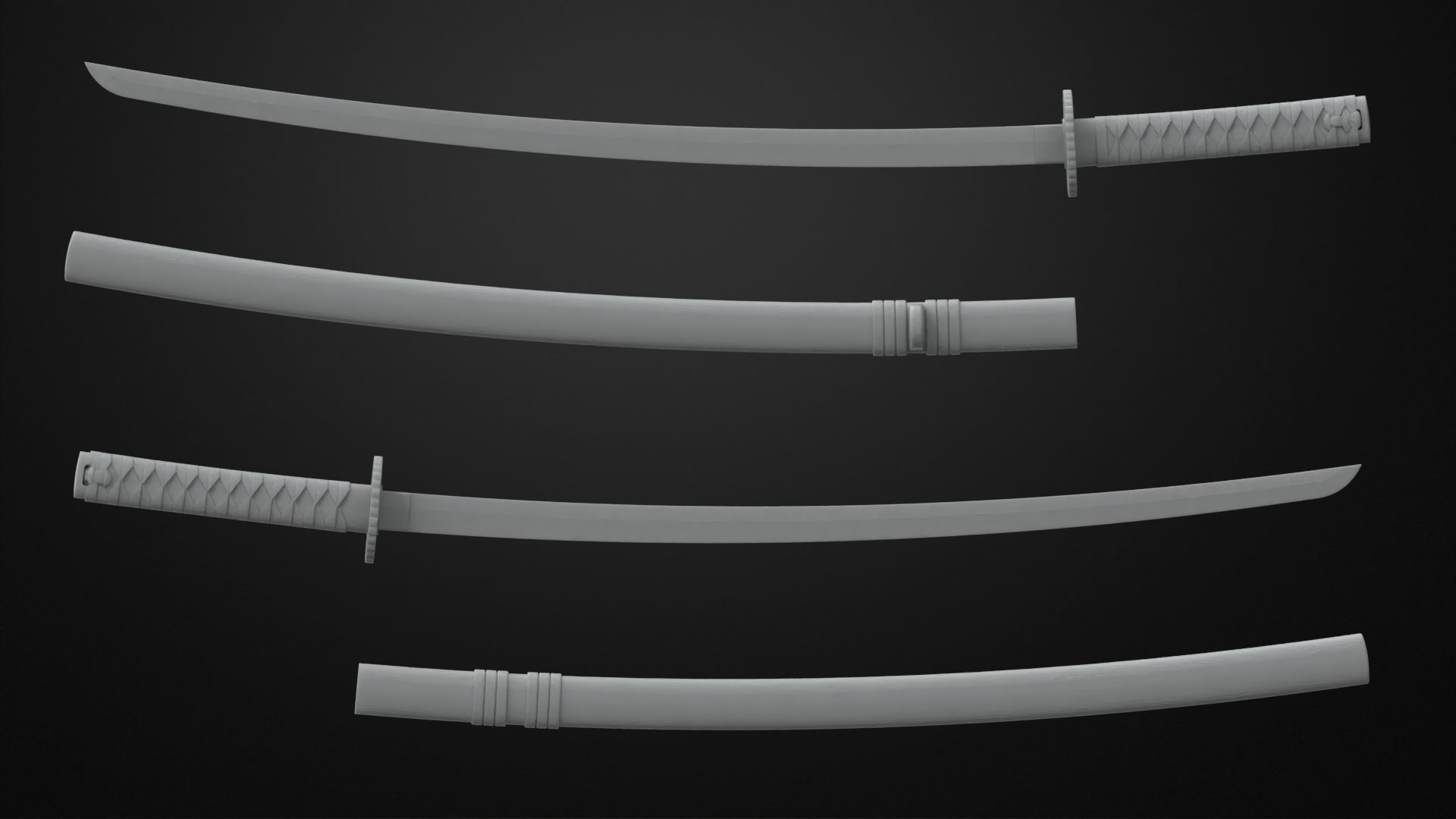 Weapons Encyclopedia 002 Uchigatana 3D print model_3