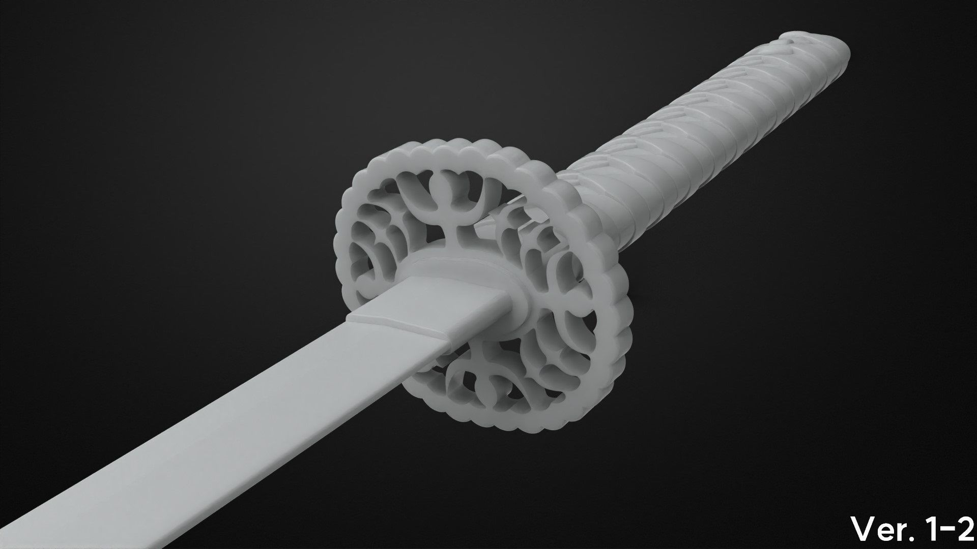 Weapons Encyclopedia 002 Uchigatana 3D print model_6