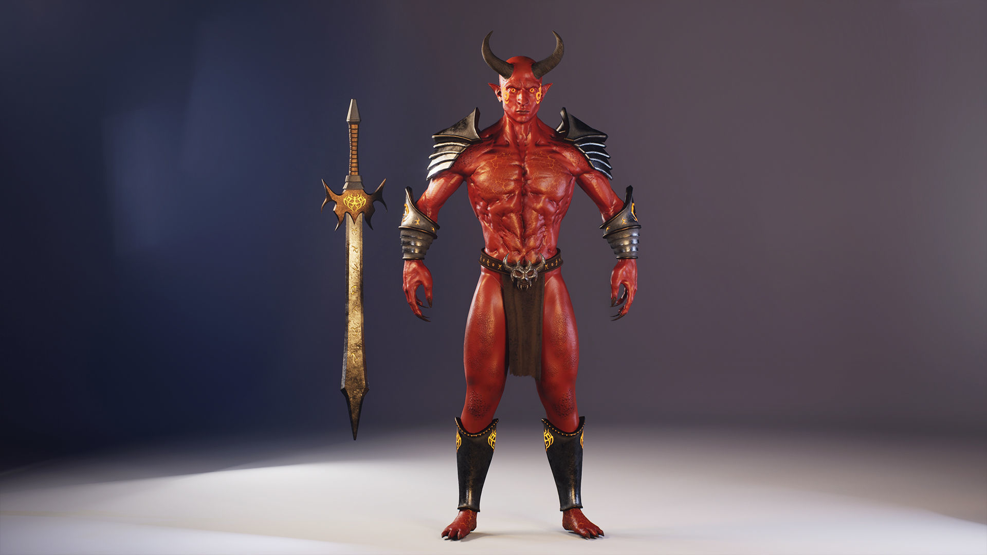 Demon Low-poly 3D model_5
