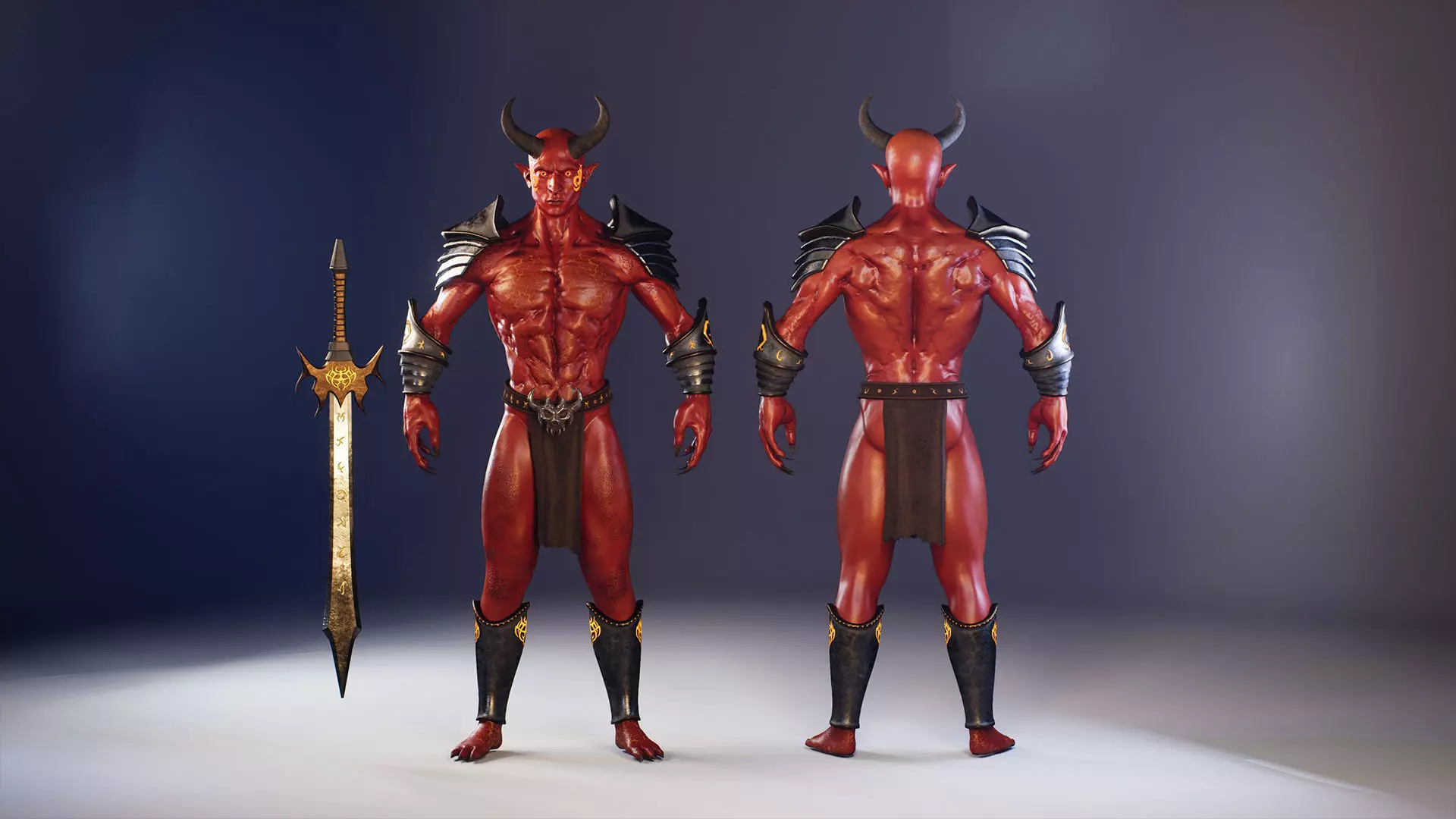 Demon Low-poly 3D model_0