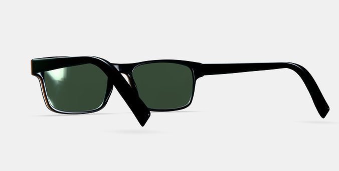 Perkins Sunglasses in Black Matte Eclipse 3D model