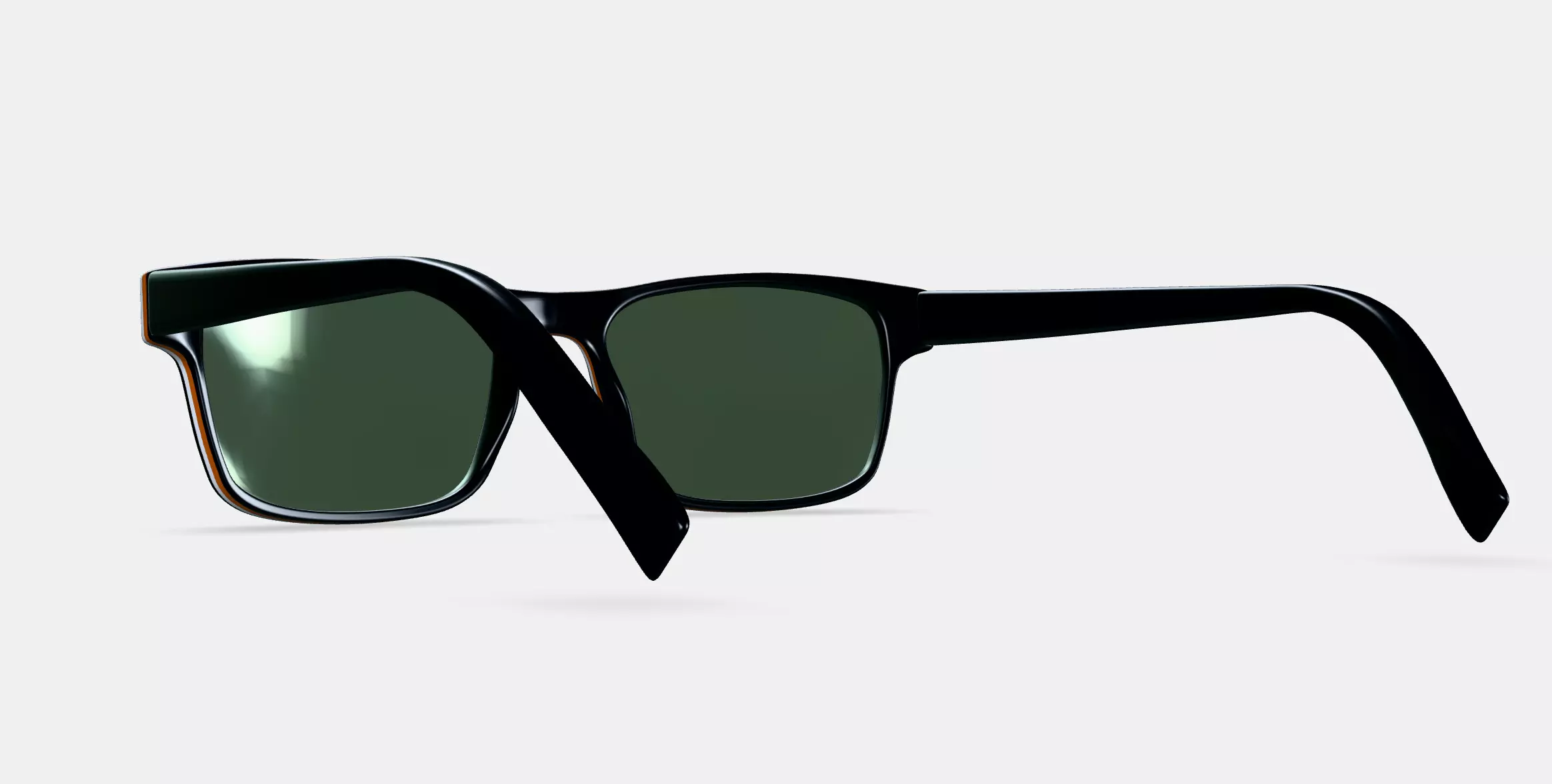 Perkins Sunglasses in Black Matte Eclipse 3D model
