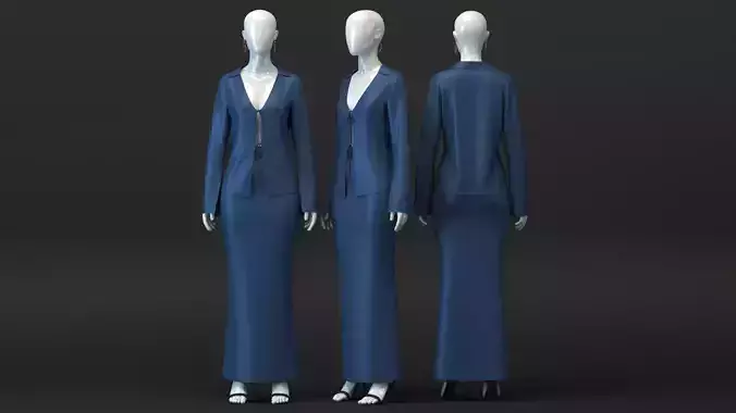 Satin Tie Shirt and Maxi Skirt Set