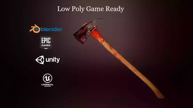 Axe 3d model Game Ready