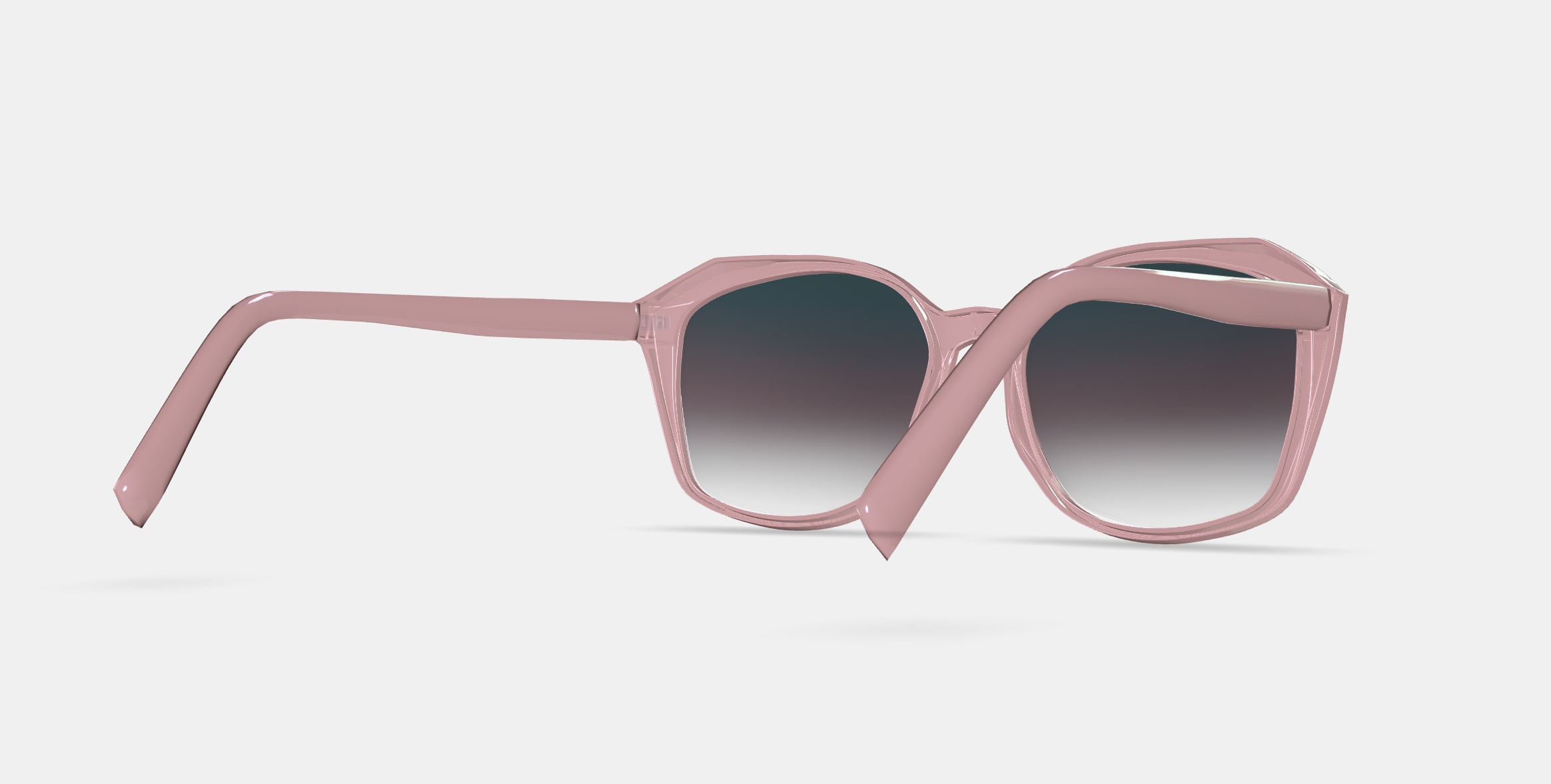 Nancy Sunglasses in Rose Crystal 3D model_5