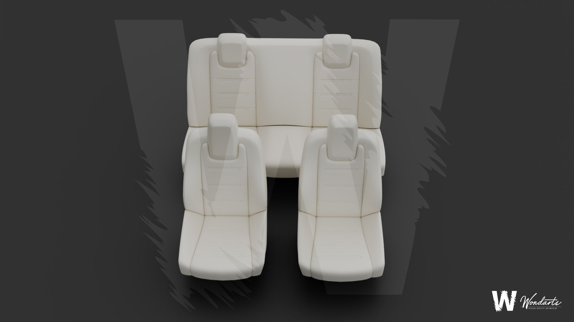 Tesla Complete Seat Set for tesla car Low-poly 3D model_4