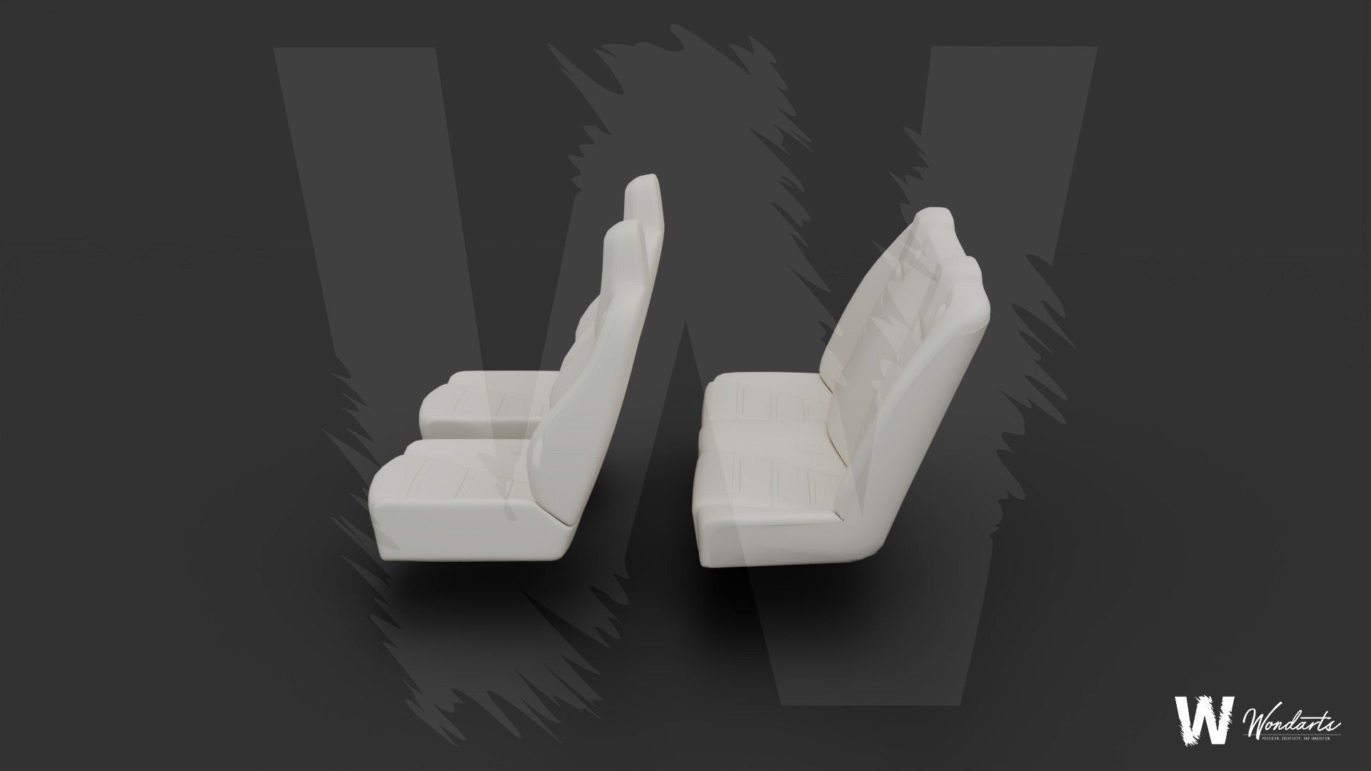 Tesla Complete Seat Set for tesla car Low-poly 3D model_3