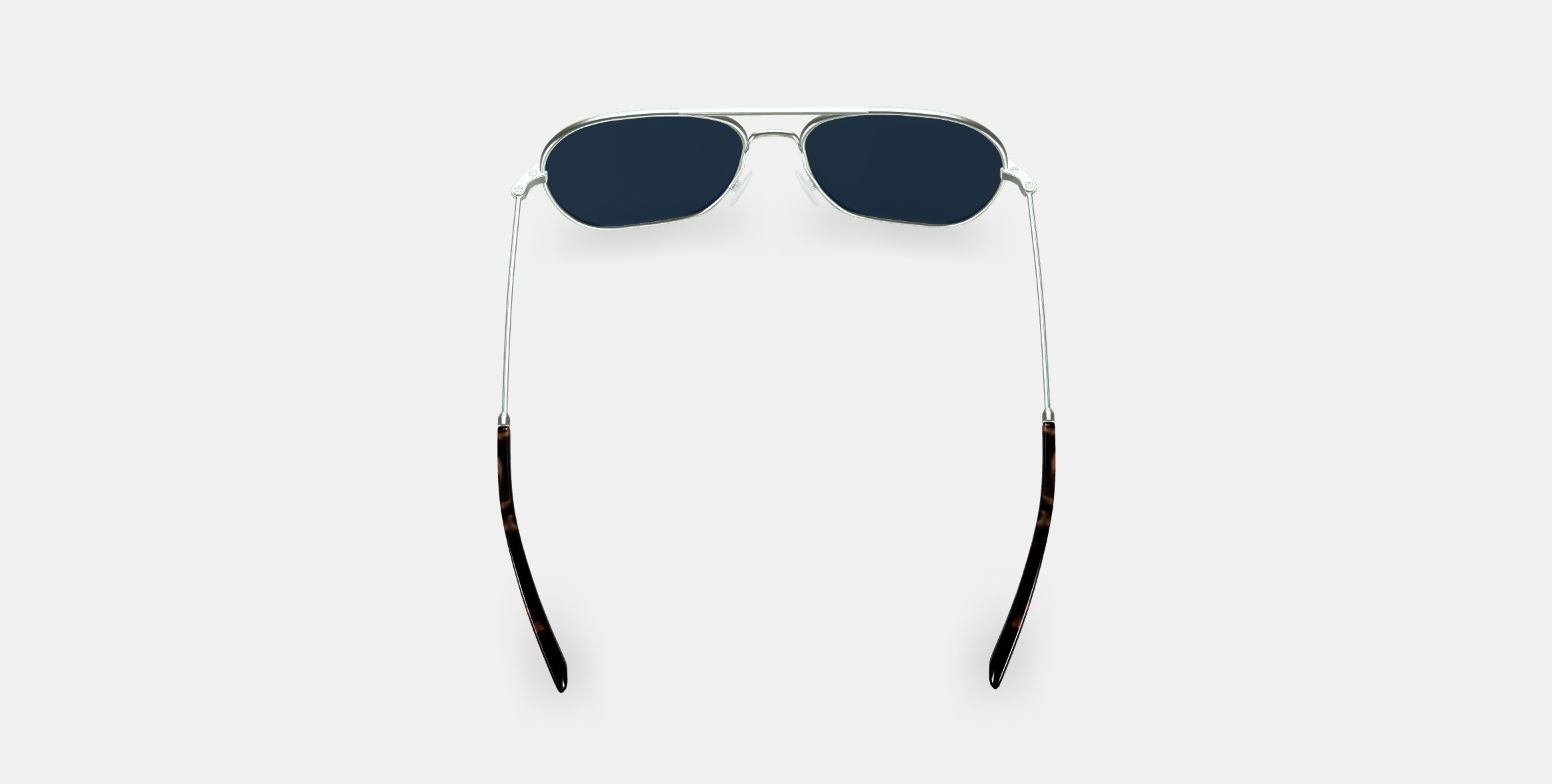Abe Sunglasses in Polished Silver 3D model_2