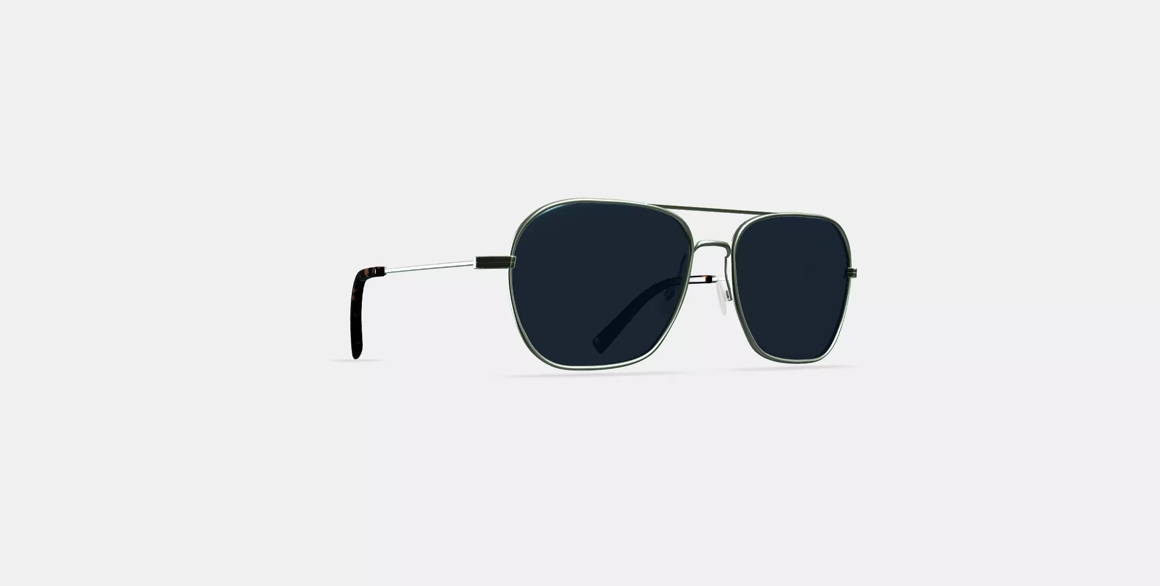 Abe Sunglasses in Polished Silver 3D model_0