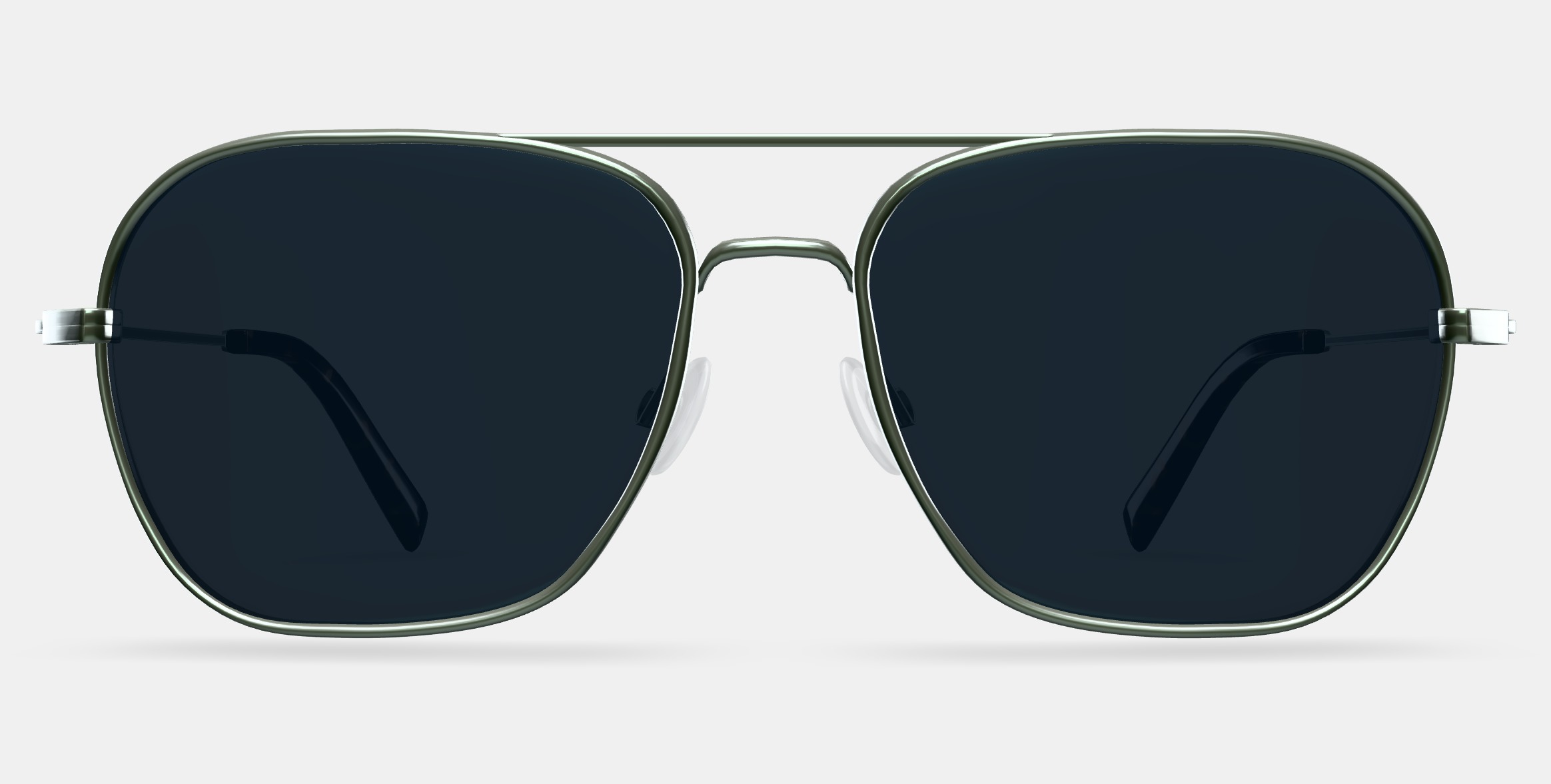 Abe Sunglasses in Polished Silver 3D model_11
