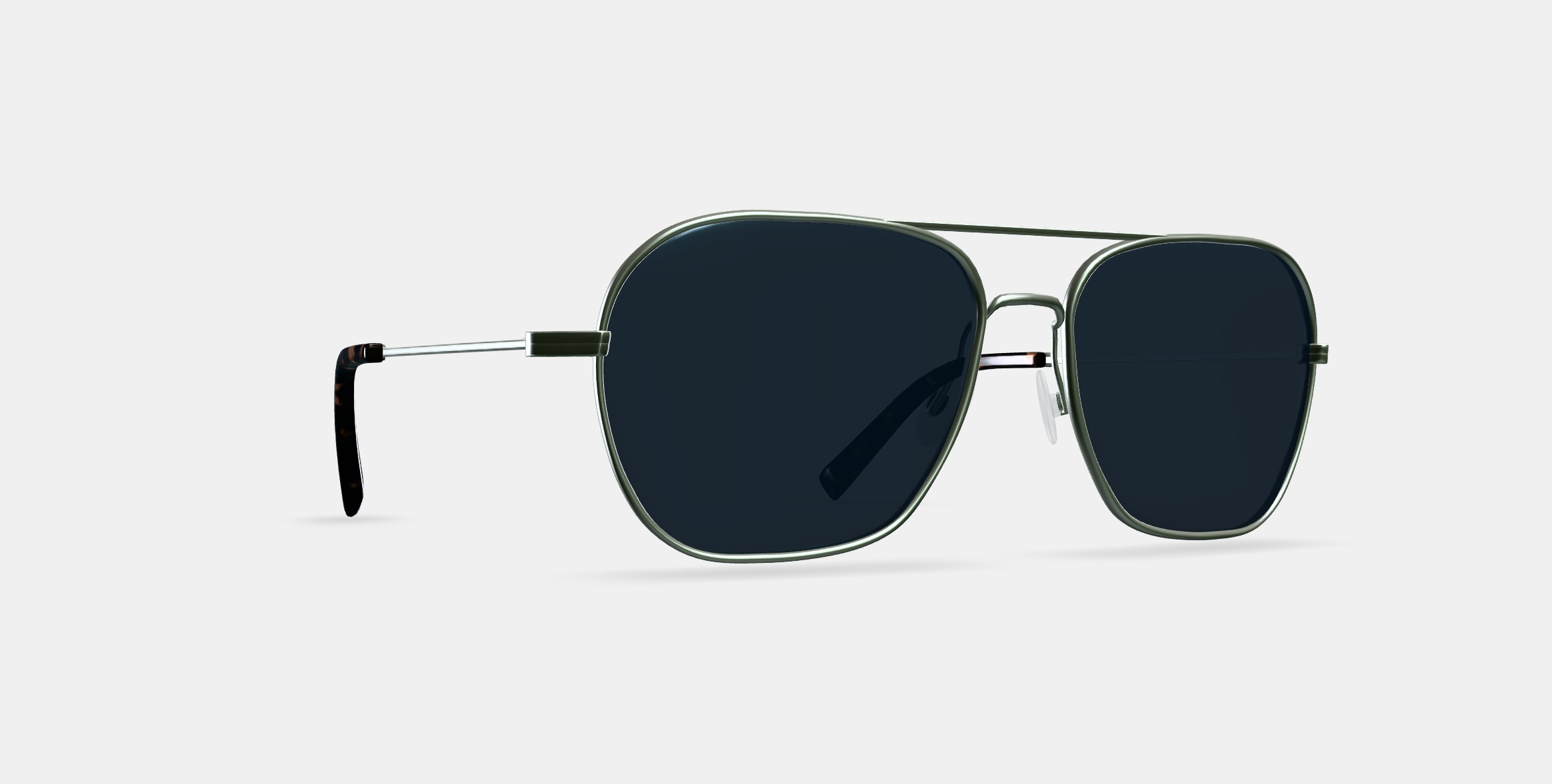 Abe Sunglasses in Polished Silver 3D model_9