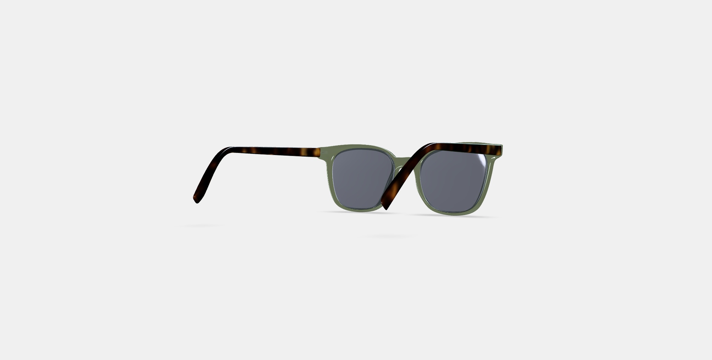 Griffin Sunglasses in Seaweed Crystal with Cognac Tortoise 3D model_5