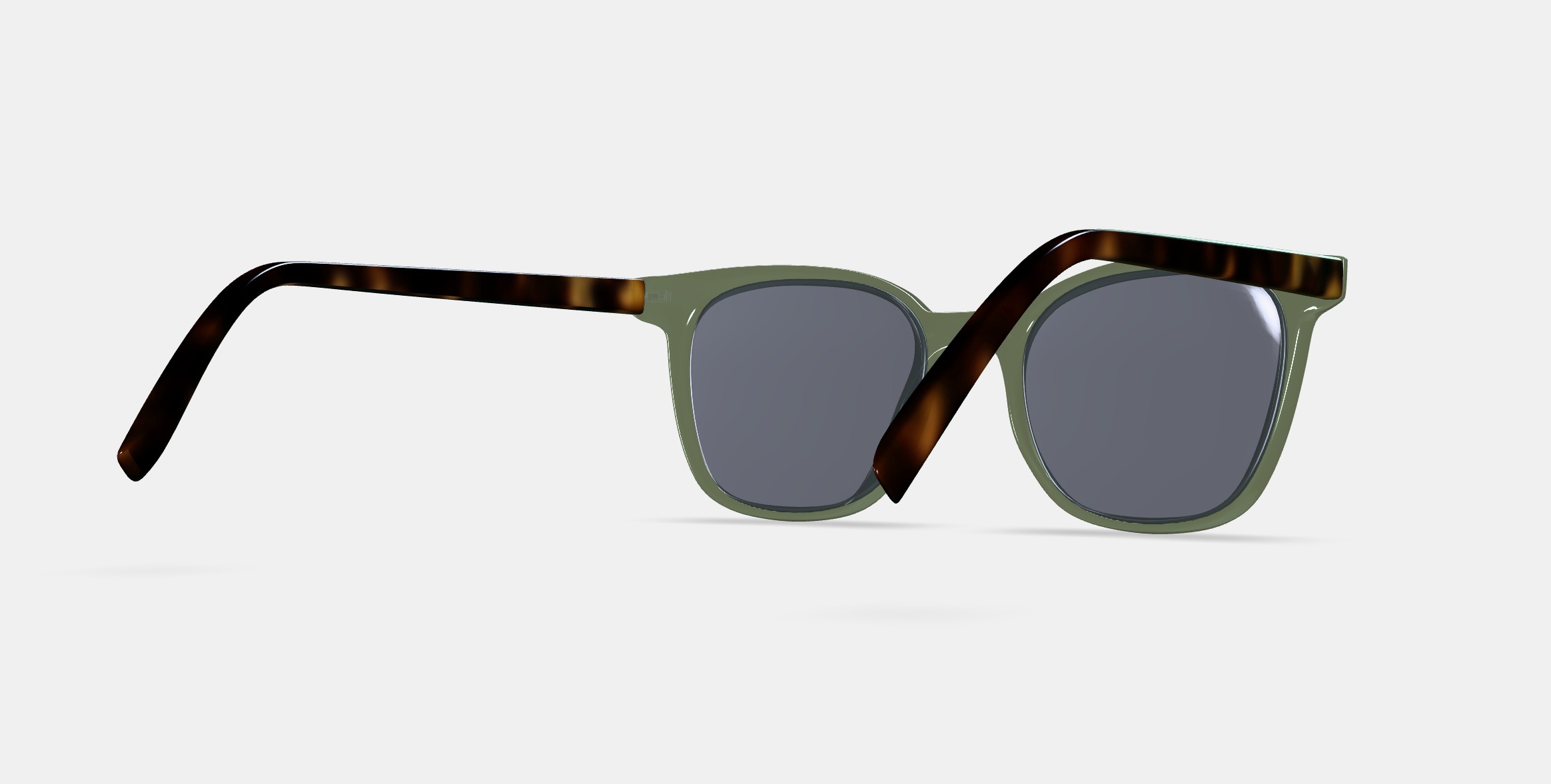 Griffin Sunglasses in Seaweed Crystal with Cognac Tortoise 3D model_6
