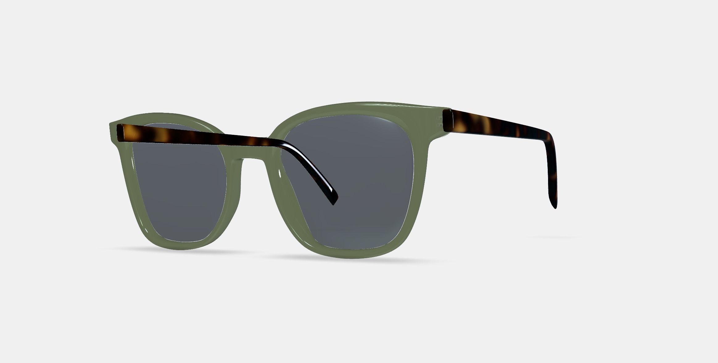 Griffin Sunglasses in Seaweed Crystal with Cognac Tortoise 3D model_14