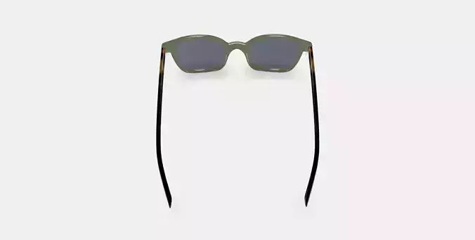 Griffin Sunglasses in Seaweed Crystal with Cognac Tortoise