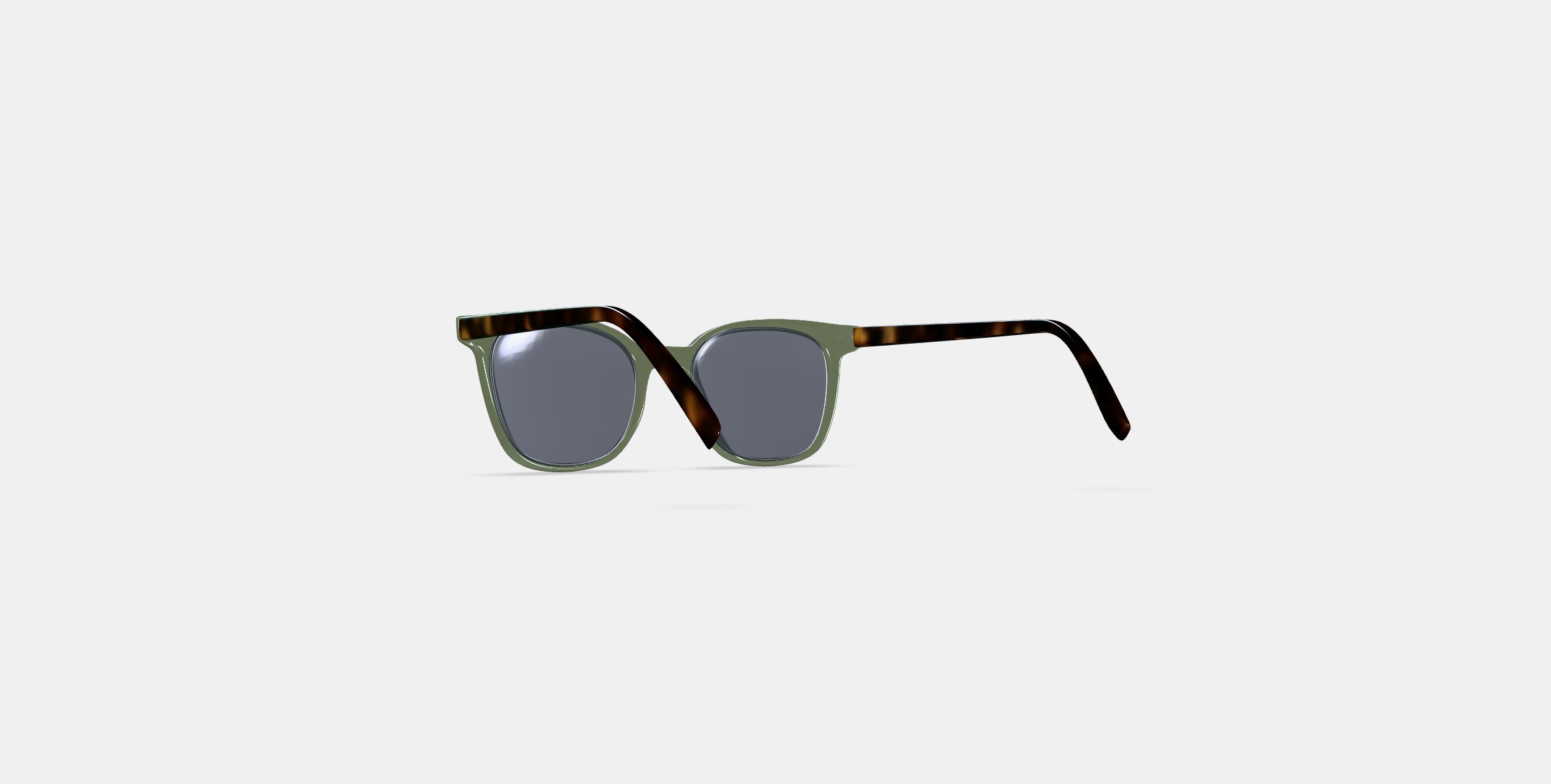 Griffin Sunglasses in Seaweed Crystal with Cognac Tortoise 3D model_16