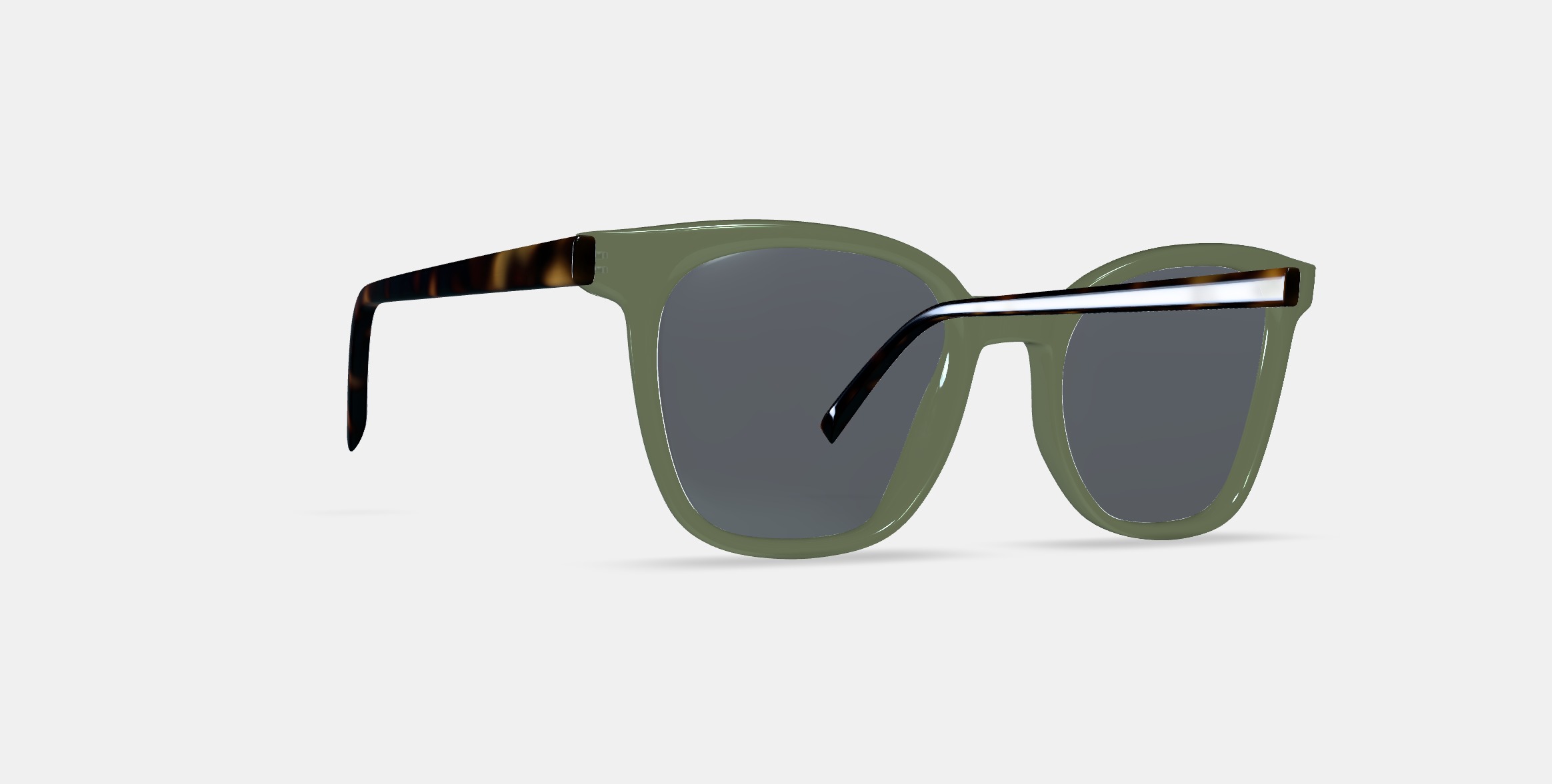 Griffin Sunglasses in Seaweed Crystal with Cognac Tortoise 3D model_9