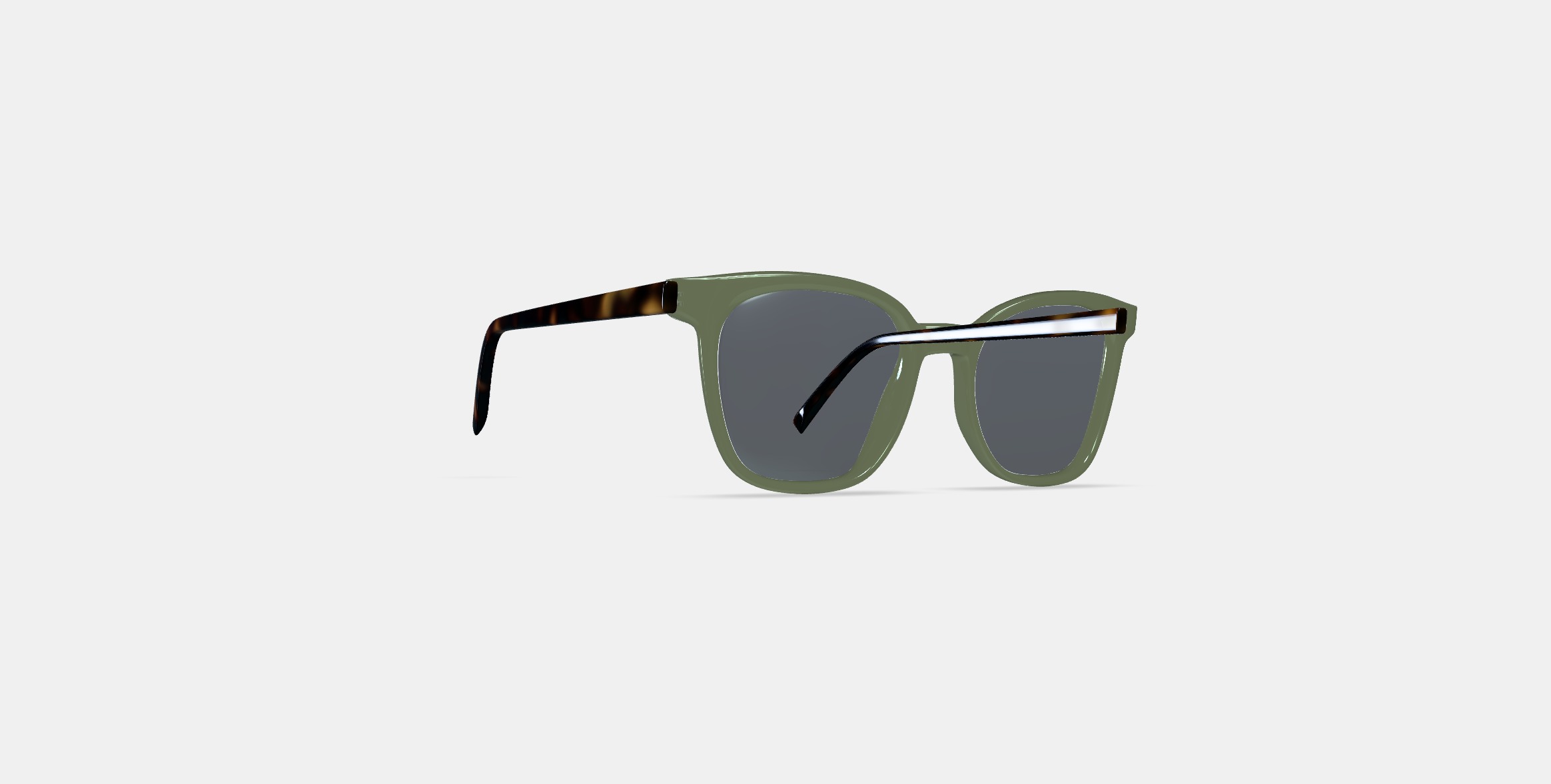 Griffin Sunglasses in Seaweed Crystal with Cognac Tortoise 3D model_3