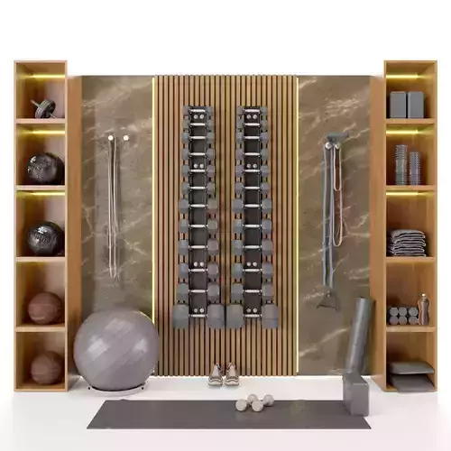 Home Gym Yoga Fitness Decoration Fitness Gray Set 053 